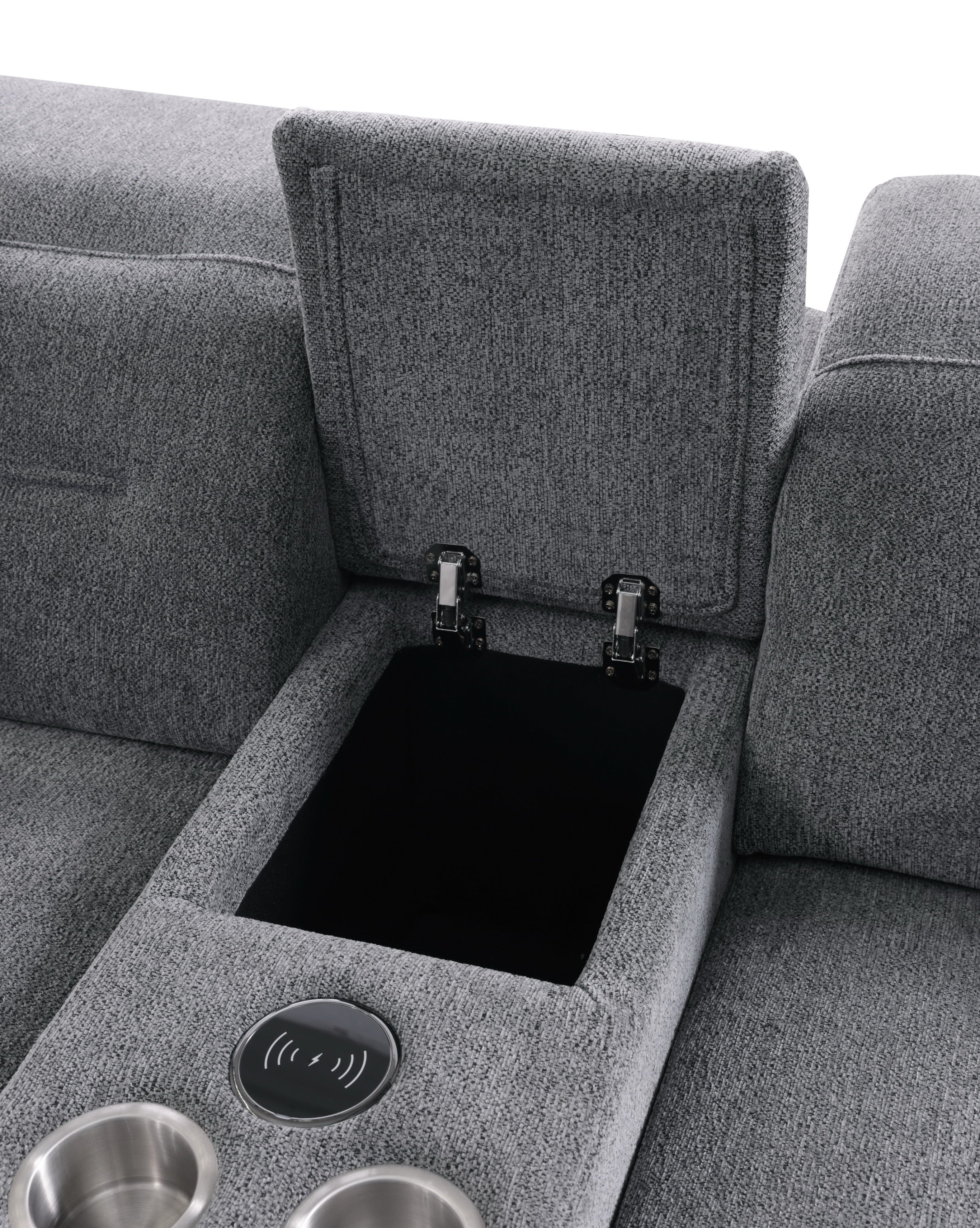 Nexus Dark Grey Fabric Power Reclining Sectional - Image 6