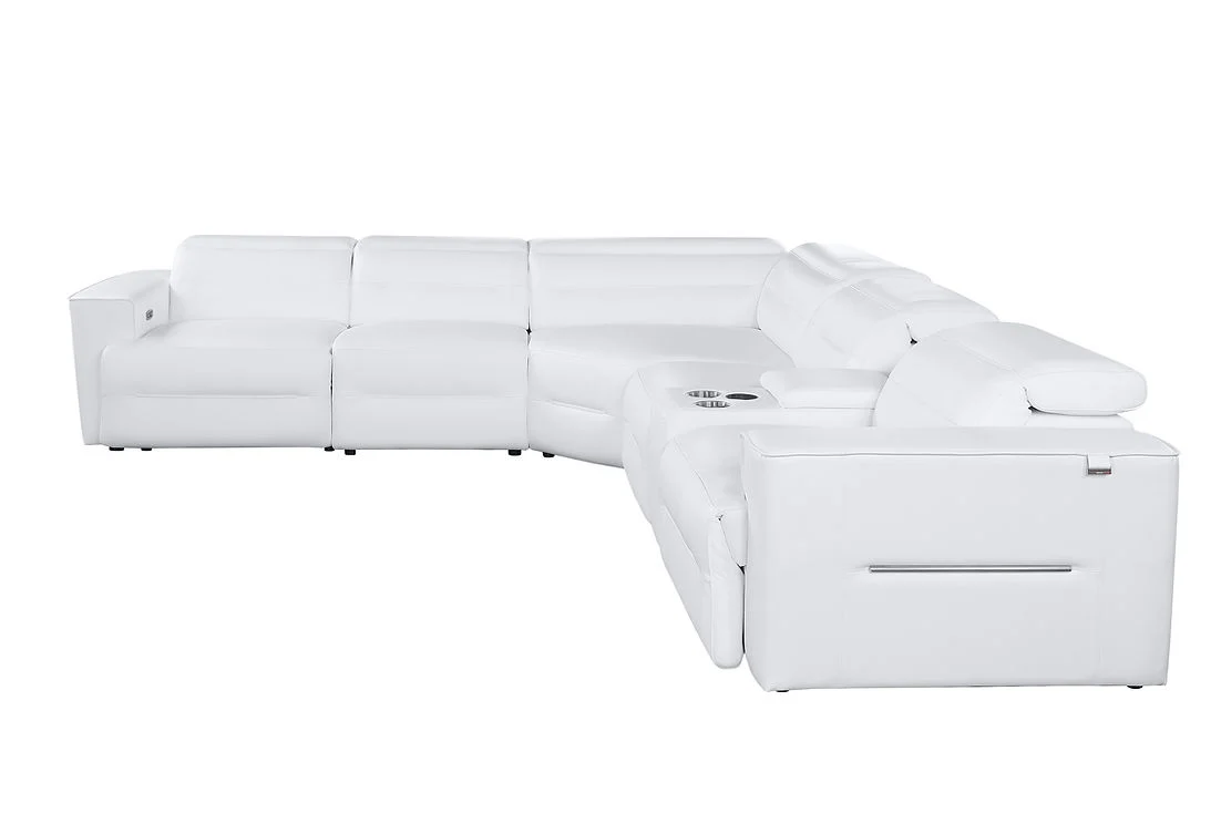 Nexus White 6-Piece Power Reclining Sectional - Image 2
