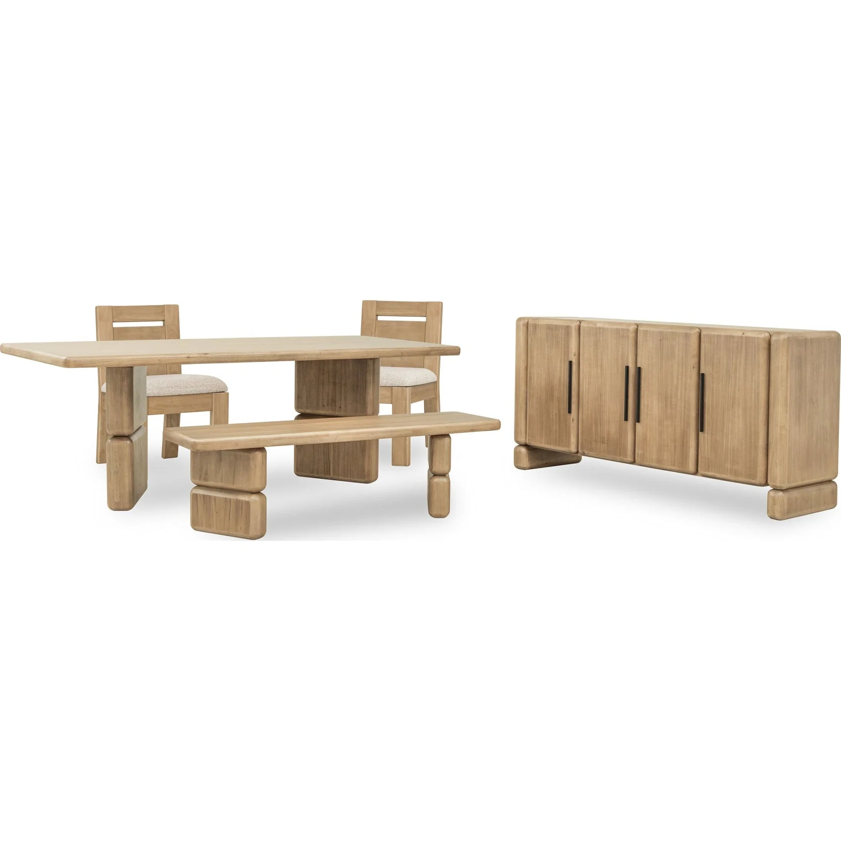 Nia Rectangular Acacia Wood Dining Table in Lioness - Image 9