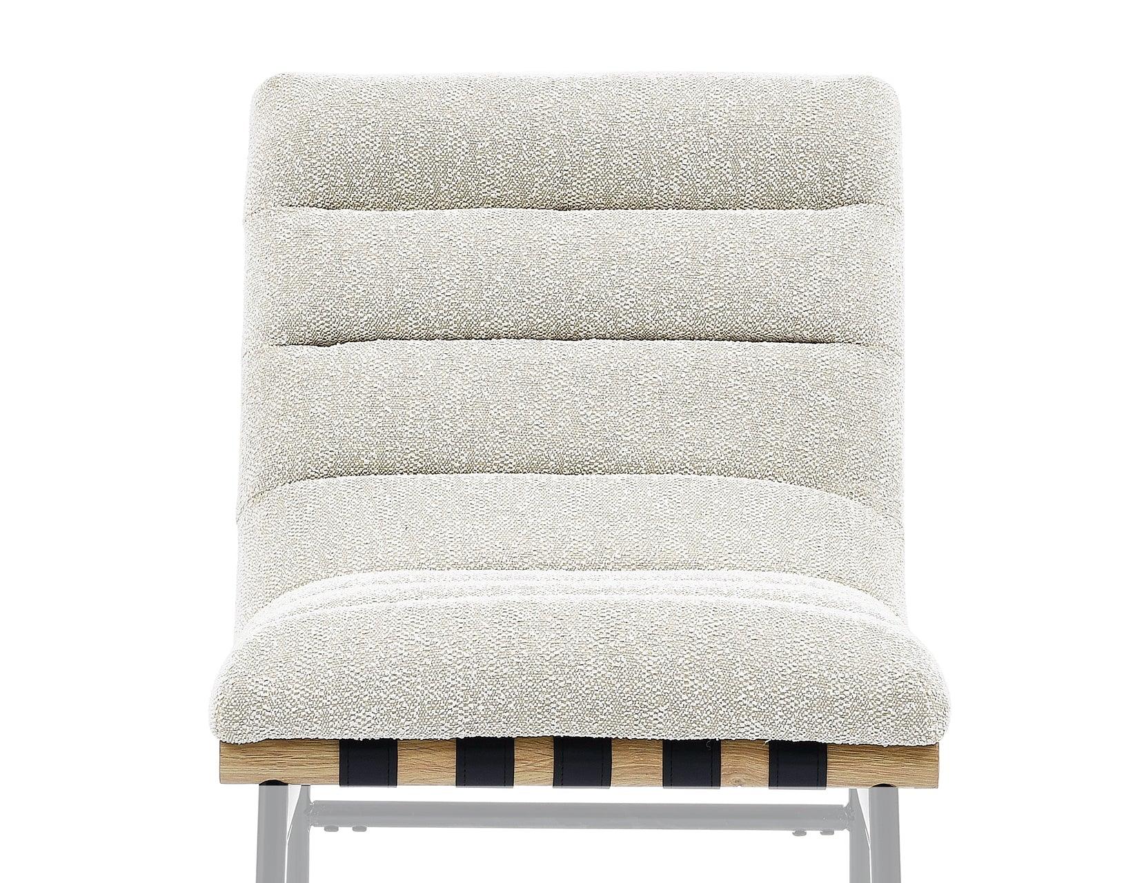 Nicco 30-inch Bar Chair, Eggshell Polyester Fabric - Image 3