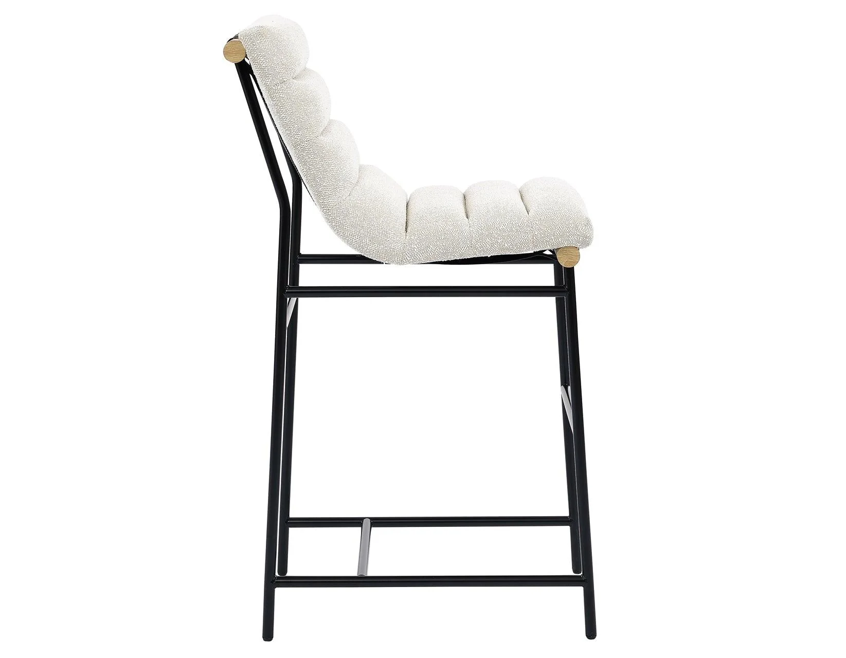 Nicco 30-inch Bar Chair, Eggshell Polyester Fabric - Image 6