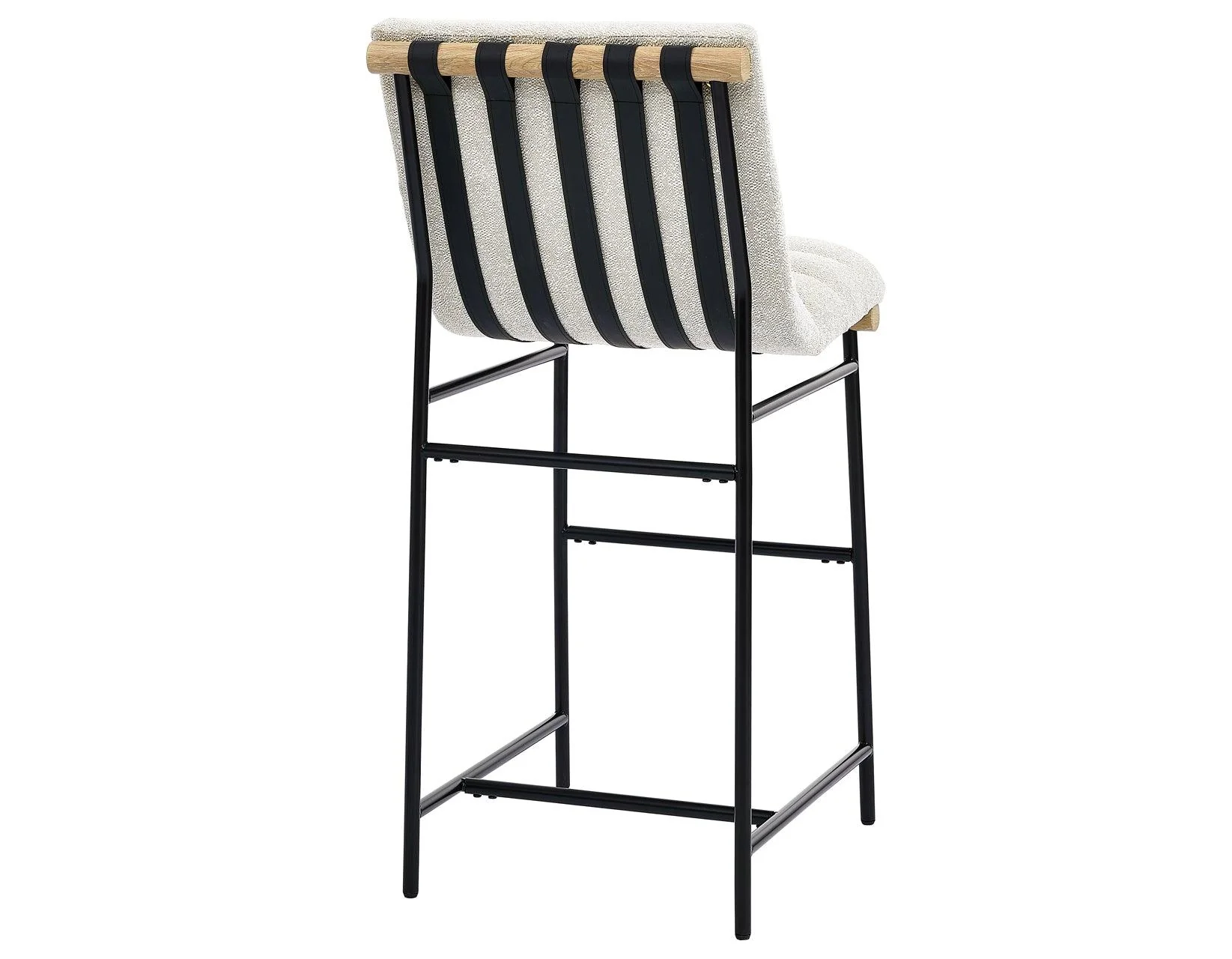 Nicco 30-inch Bar Chair, Eggshell Polyester Fabric - Image 7