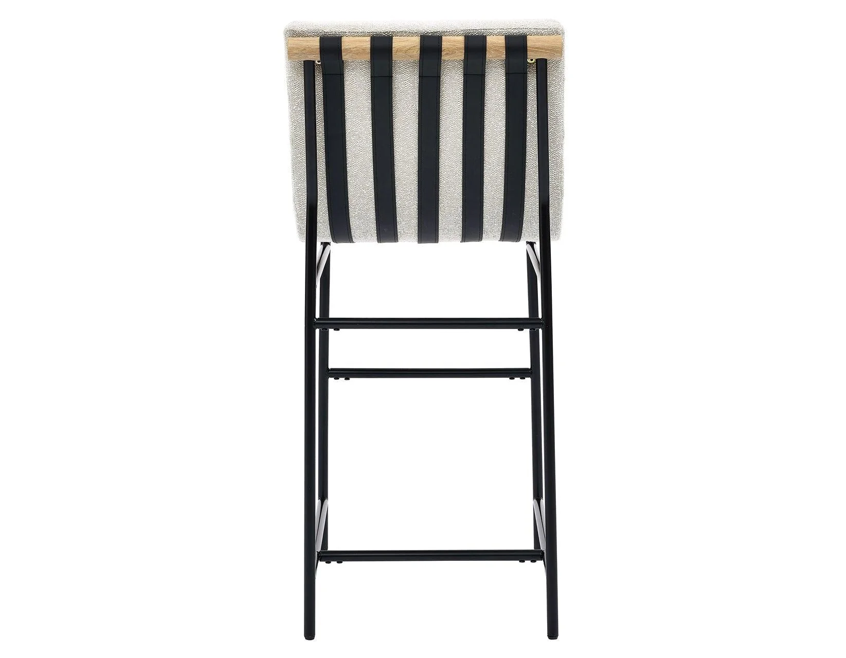 Nicco 30-inch Bar Chair, Eggshell Polyester Fabric - Image 8