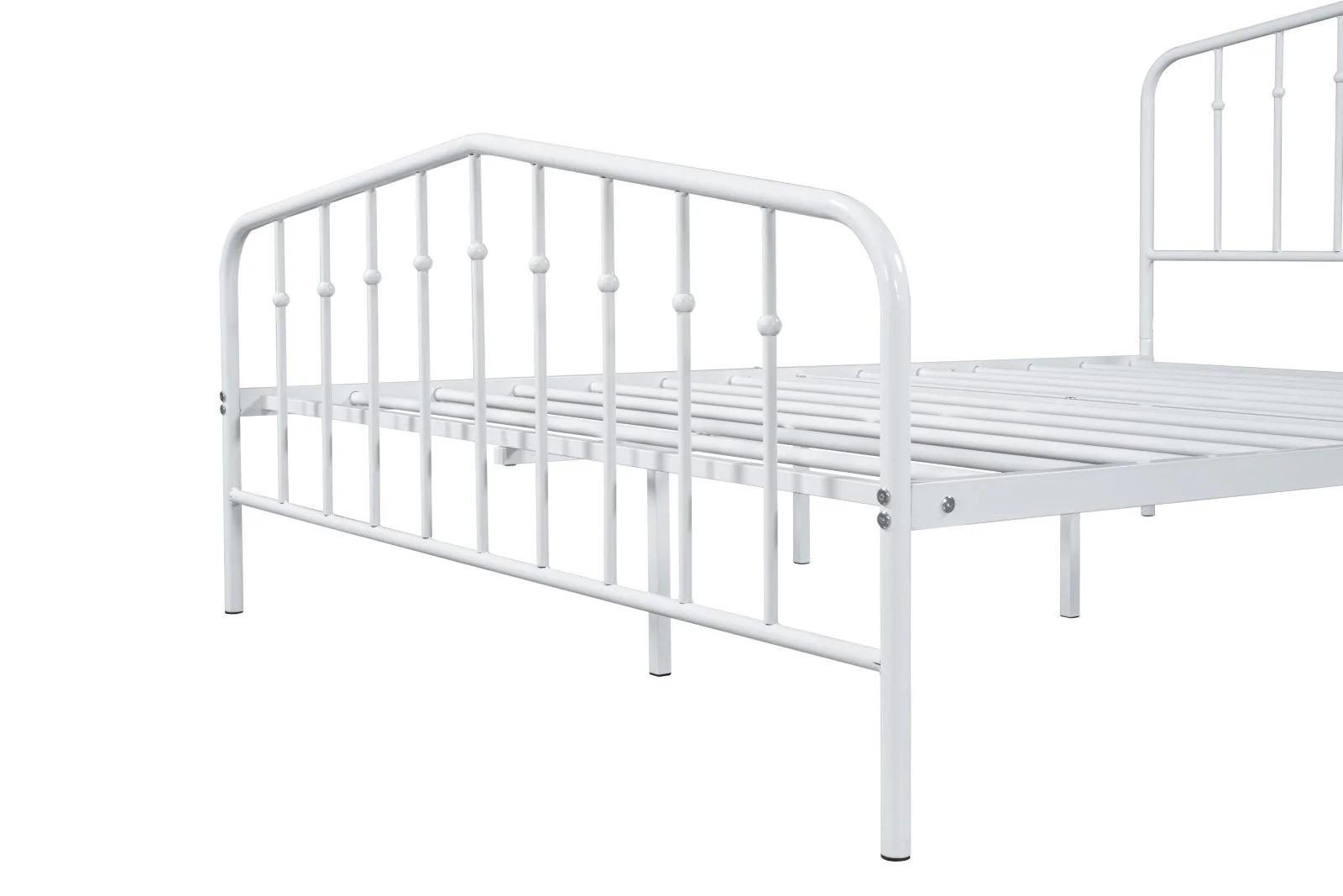 Nicoli White Full Metal Bed - Image 3