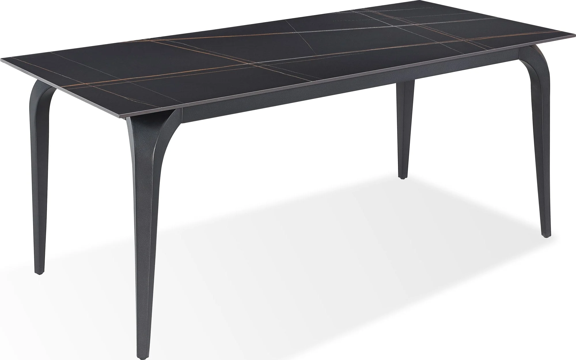 Nicoya Black Stone Top Rectangular Dining Table - Image 3