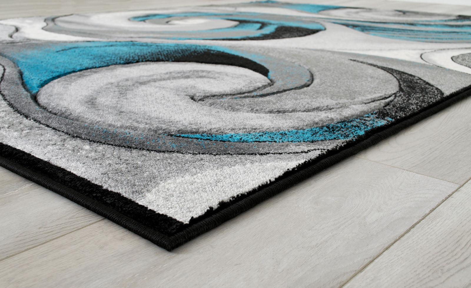 Niksar Turquoise Area Rug - Image 4