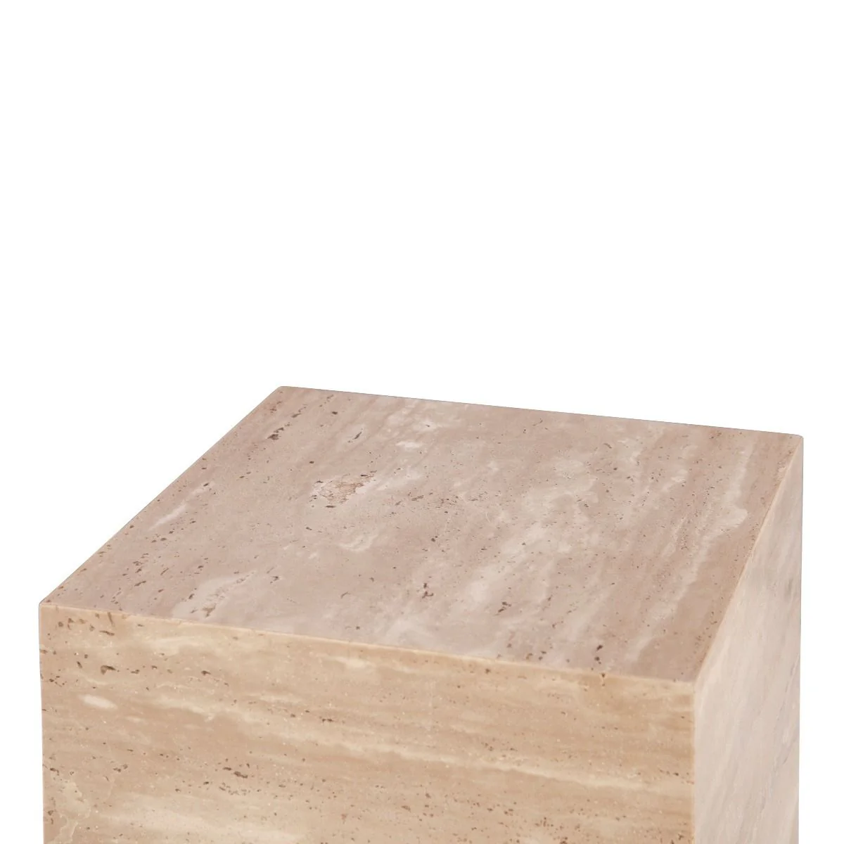 Nile 18" Drum Side Table in Travertine Stone - Image 6