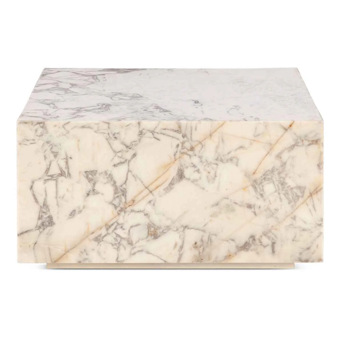 Nile 32" Drum Coffee Table in Alabaster Marble - Image 2