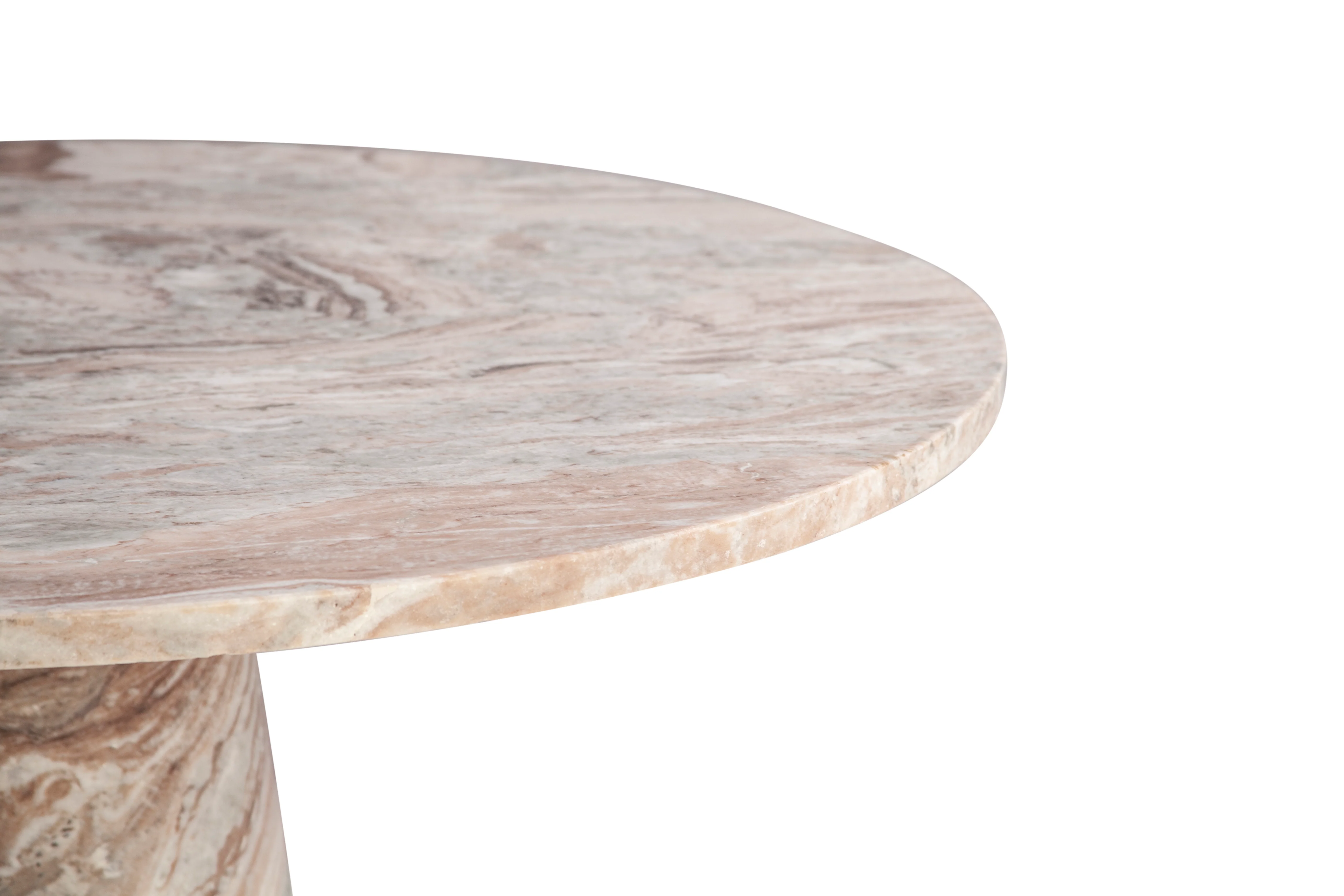 Nile 48" Round Dining Table in Brown Toronto Marble - Image 3