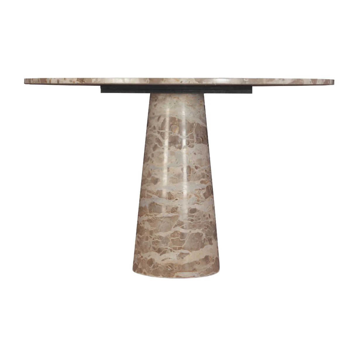 Nile 48" Round Dining Table in Capri Beige Marble - Image 4