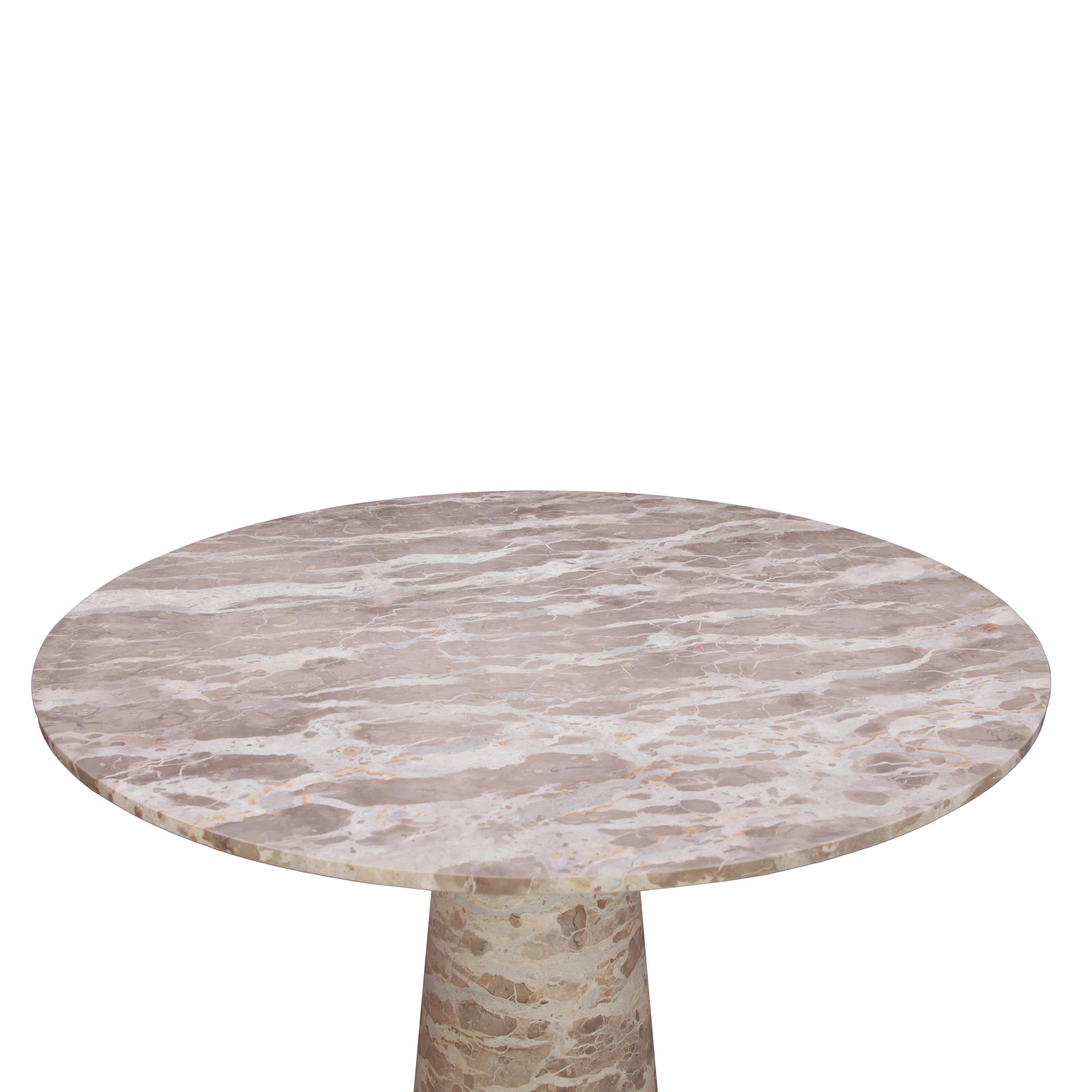 Nile 48" Round Dining Table in Capri Beige Marble - Image 6