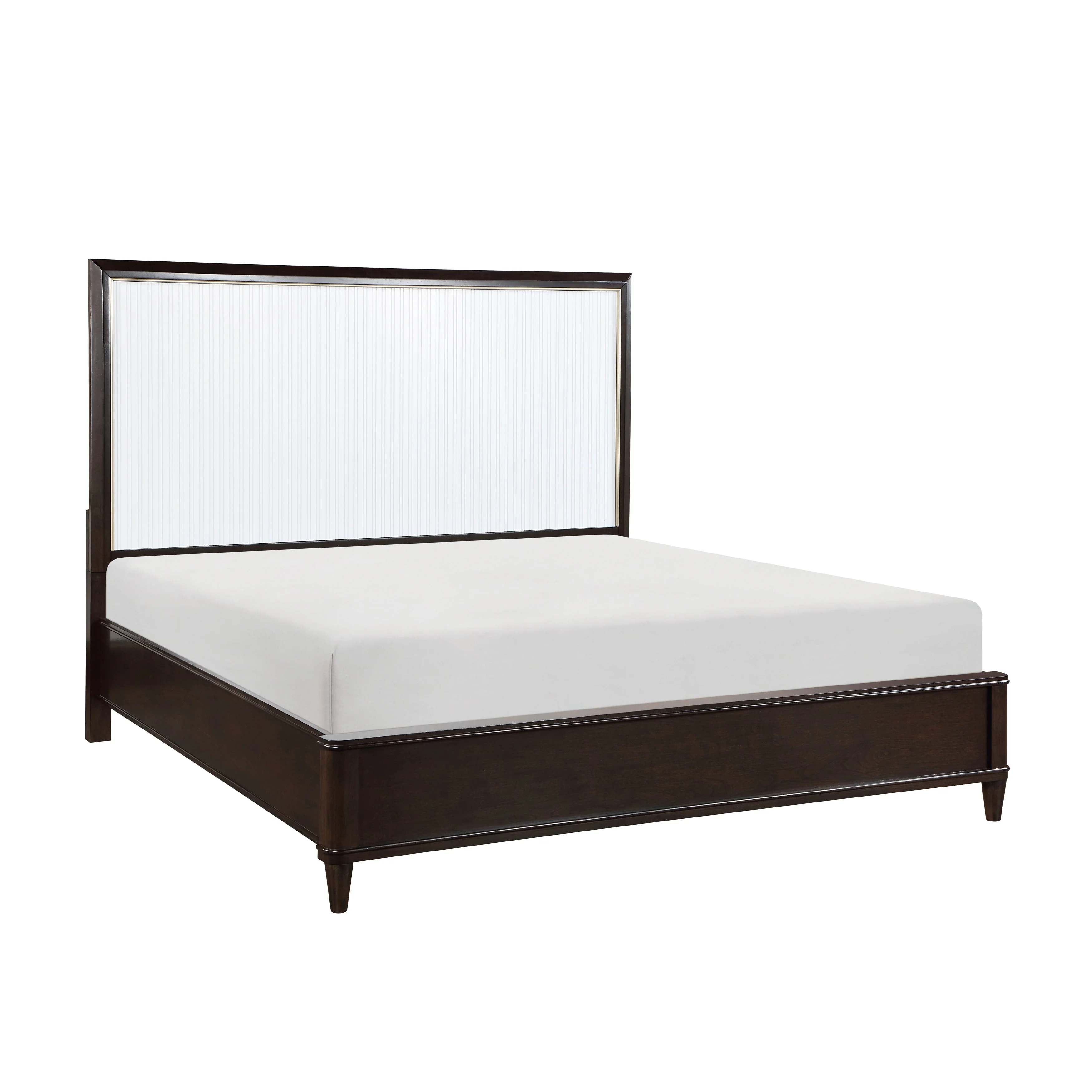 Niles White/Cherry King Panel Bed