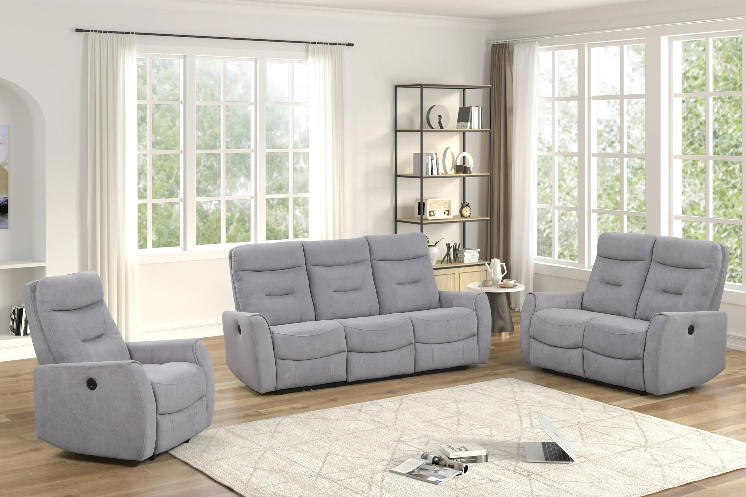 Nina Gray 3-Piece Power Reclining Set