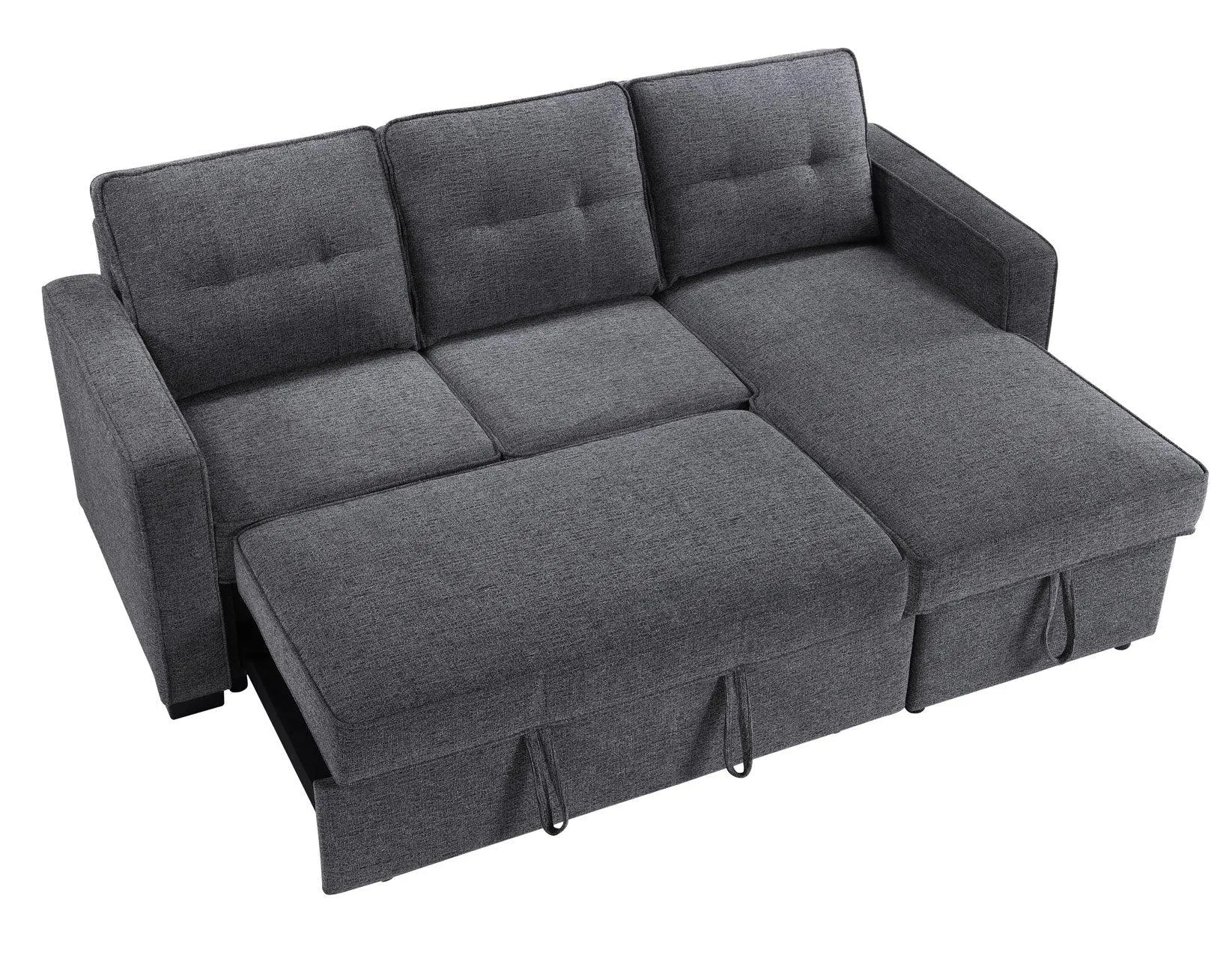 Noah Flippable, Convertible Storage Sleeper Chofa, Gray - Image 6