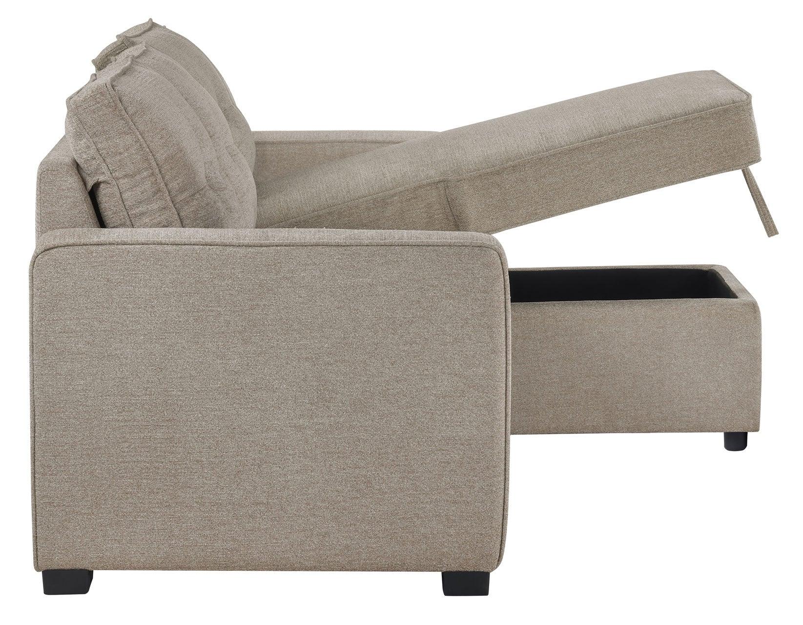 Noah Flippable, Convertible Storage Sleeper Chofa, Tan - Image 17