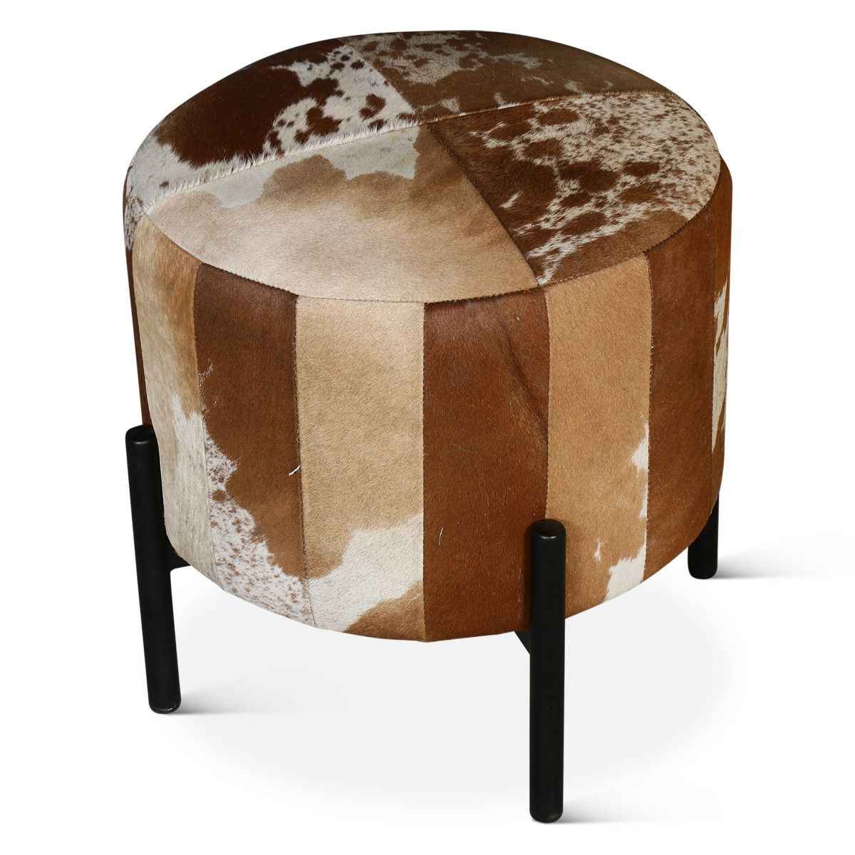 Nola 20" Stool in Brown Hair on Hide - Image 4