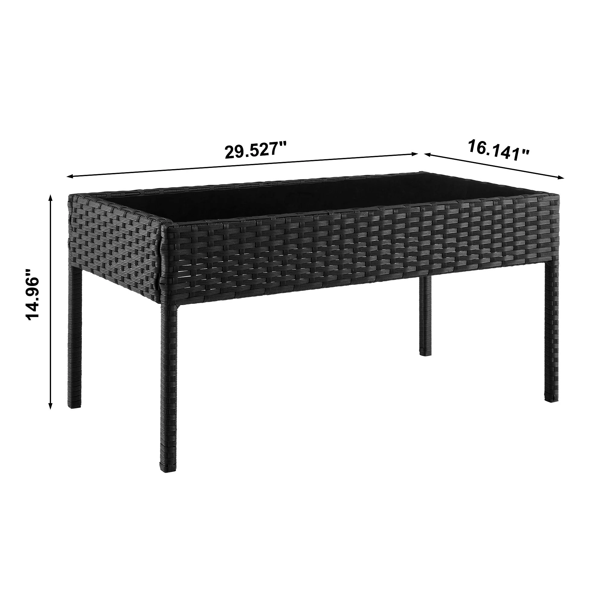 Noli Patio 4-Person Conversation Set with Coffee Table with Cream Cushions - Image 4