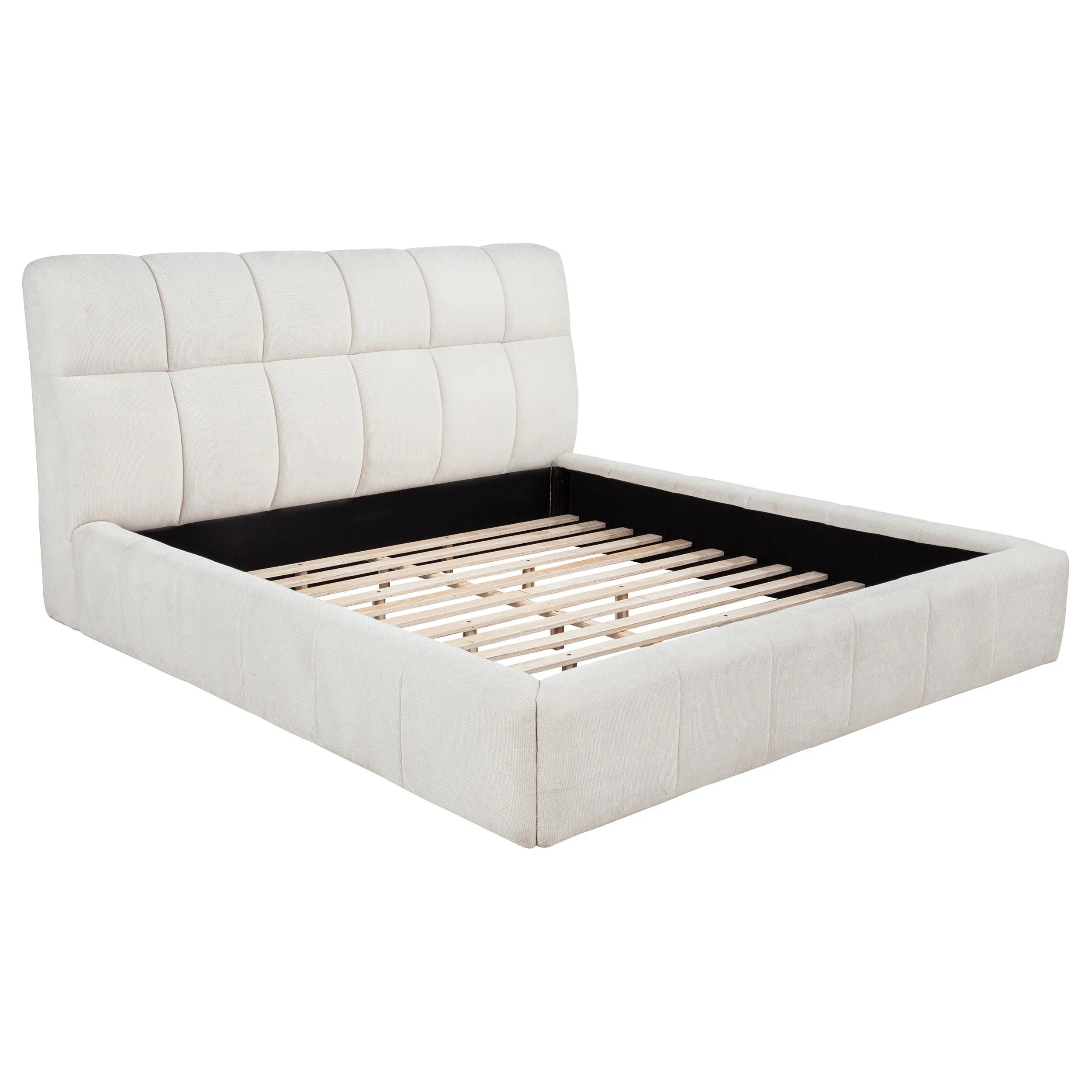 Nollet Cream 48-inch Upholstered Eastern King Platform Bed - Image 3