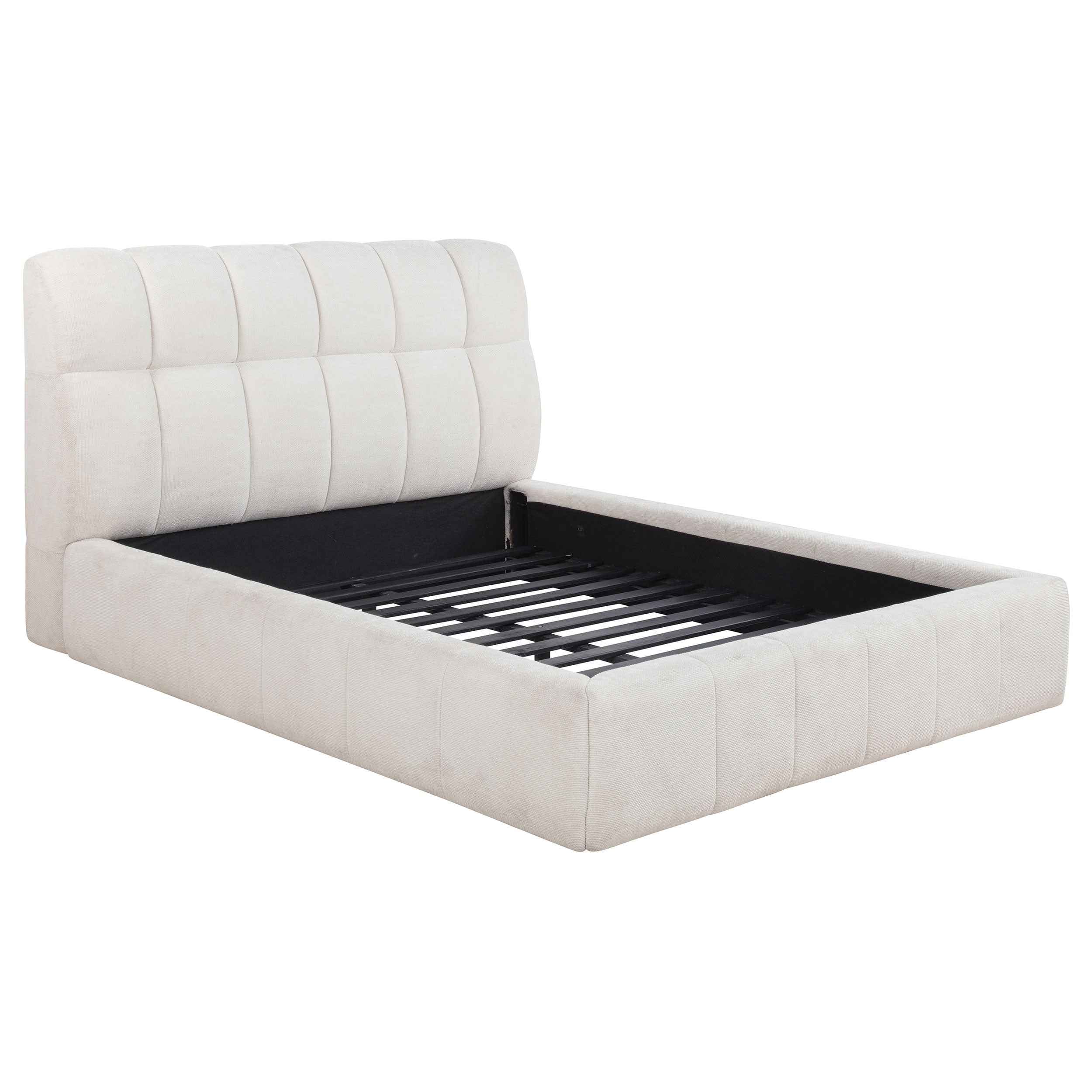 Nollet Cream 48-inch Upholstered Queen Panel Platform Bed - Image 3