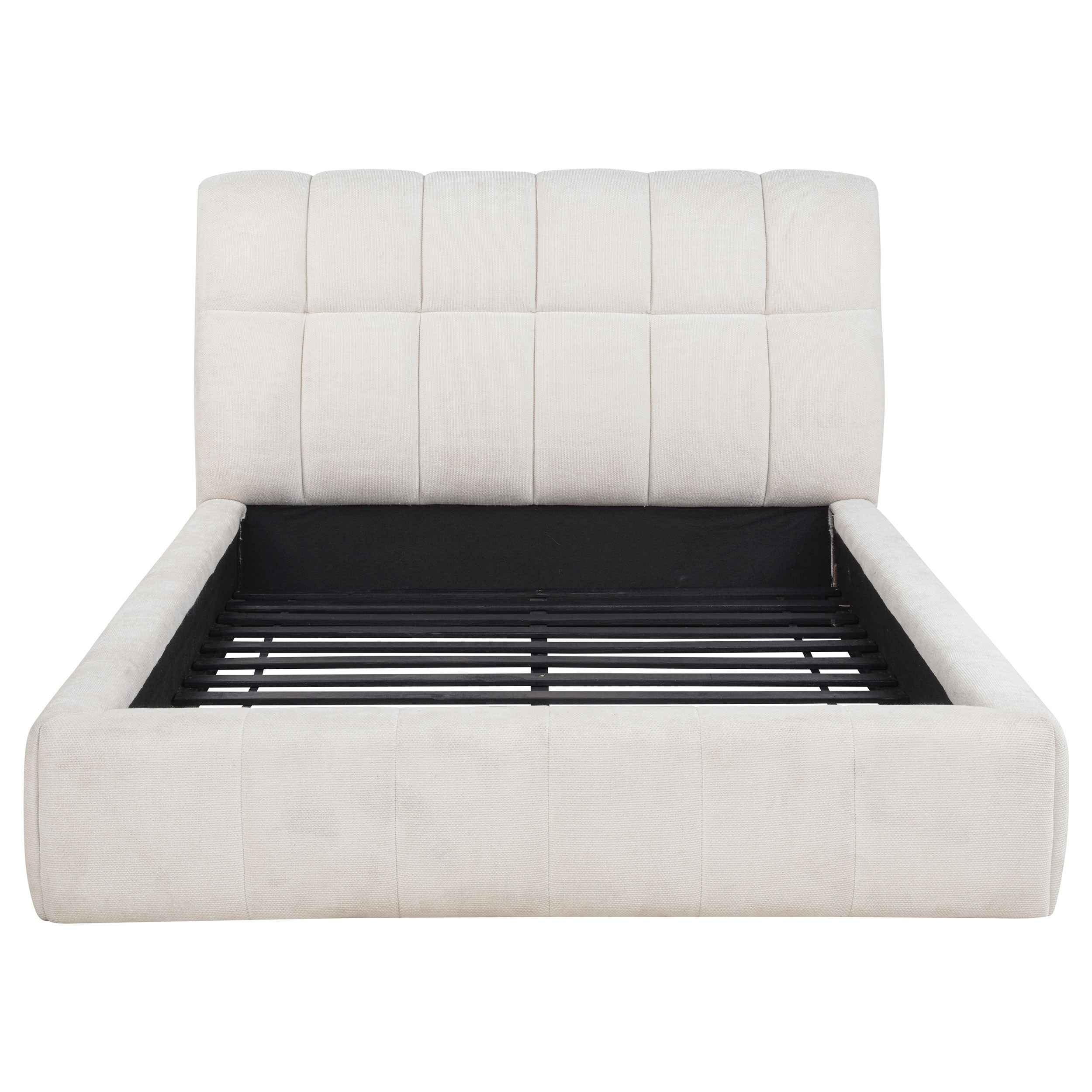 Nollet Cream 48-inch Upholstered Queen Panel Platform Bed - Image 4