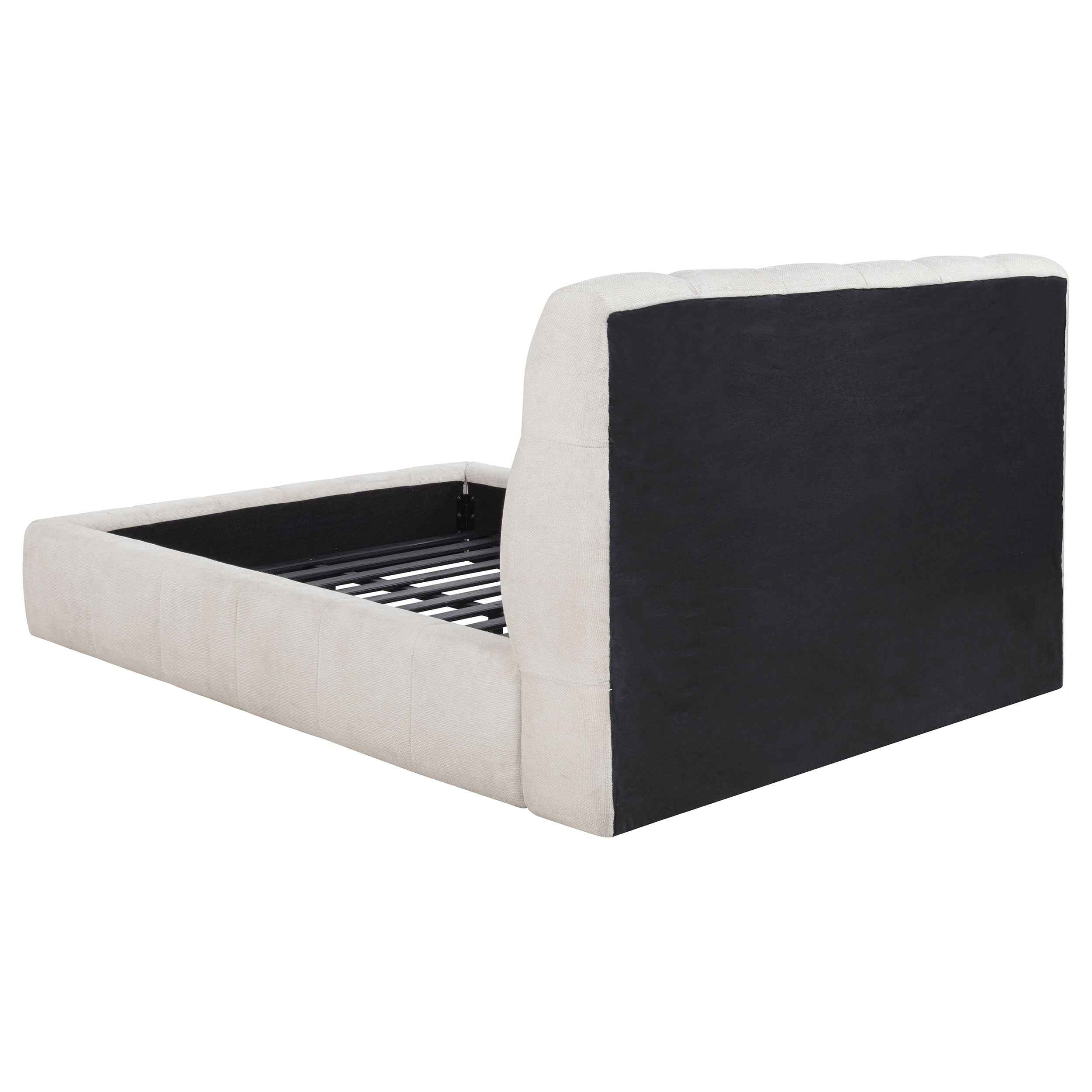 Nollet Cream 48-inch Upholstered Queen Panel Platform Bed - Image 5