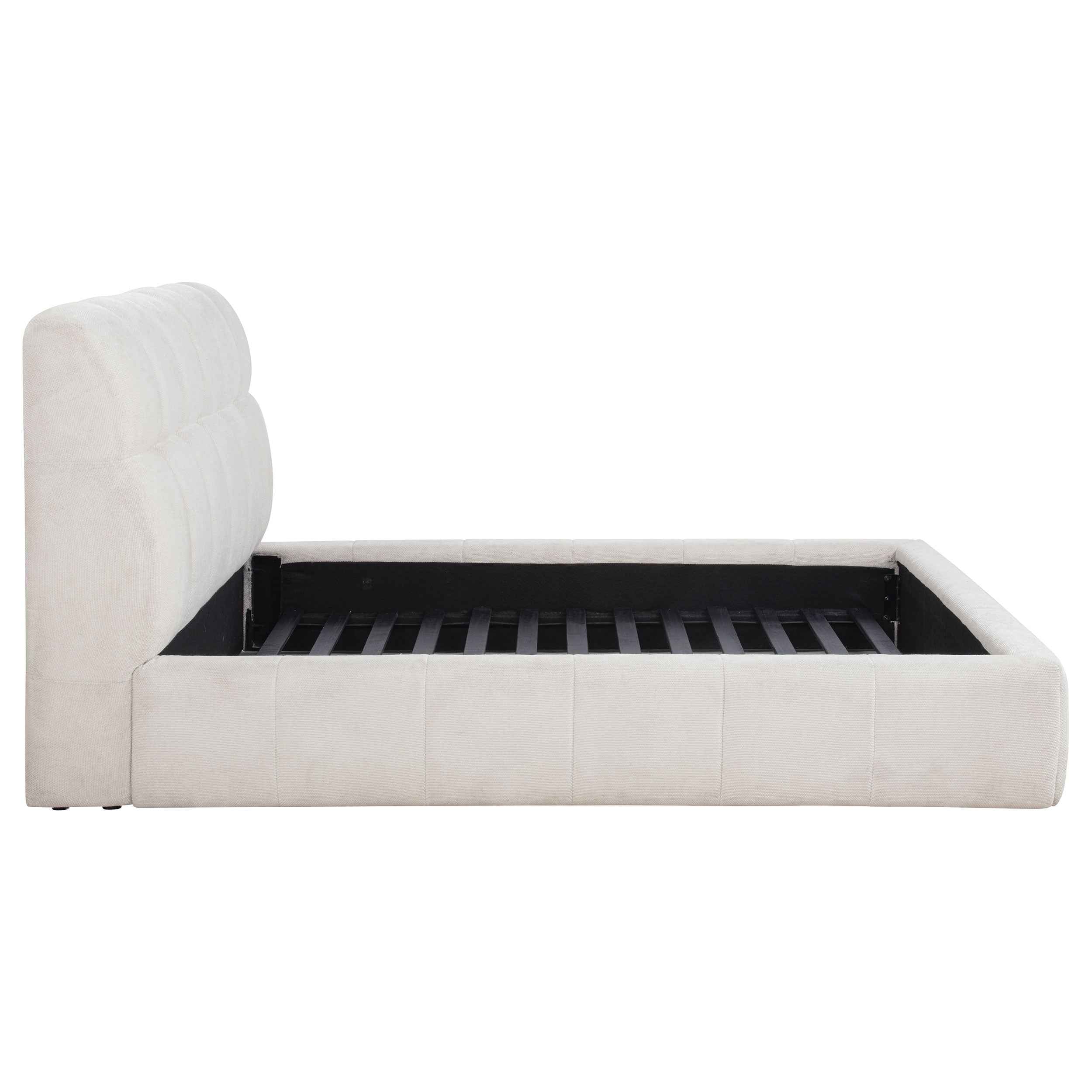 Nollet Cream 48-inch Upholstered Queen Panel Platform Bed - Image 6