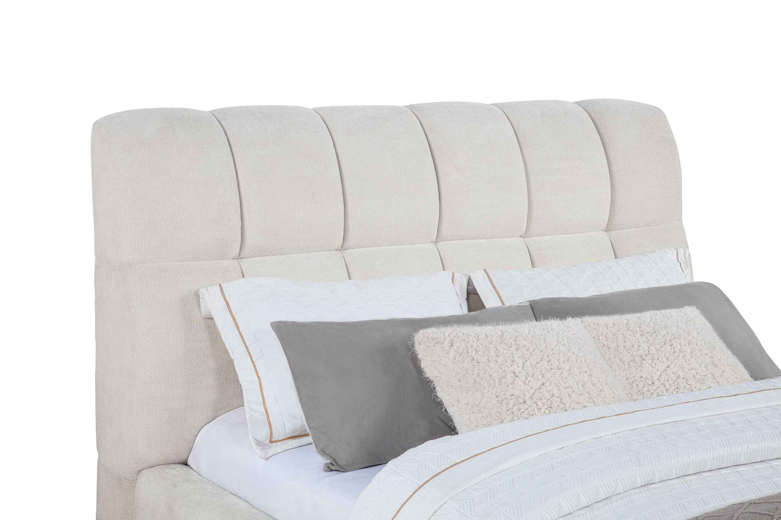 Nollet Cream 48-inch Upholstered Queen Panel Platform Bed - Image 7