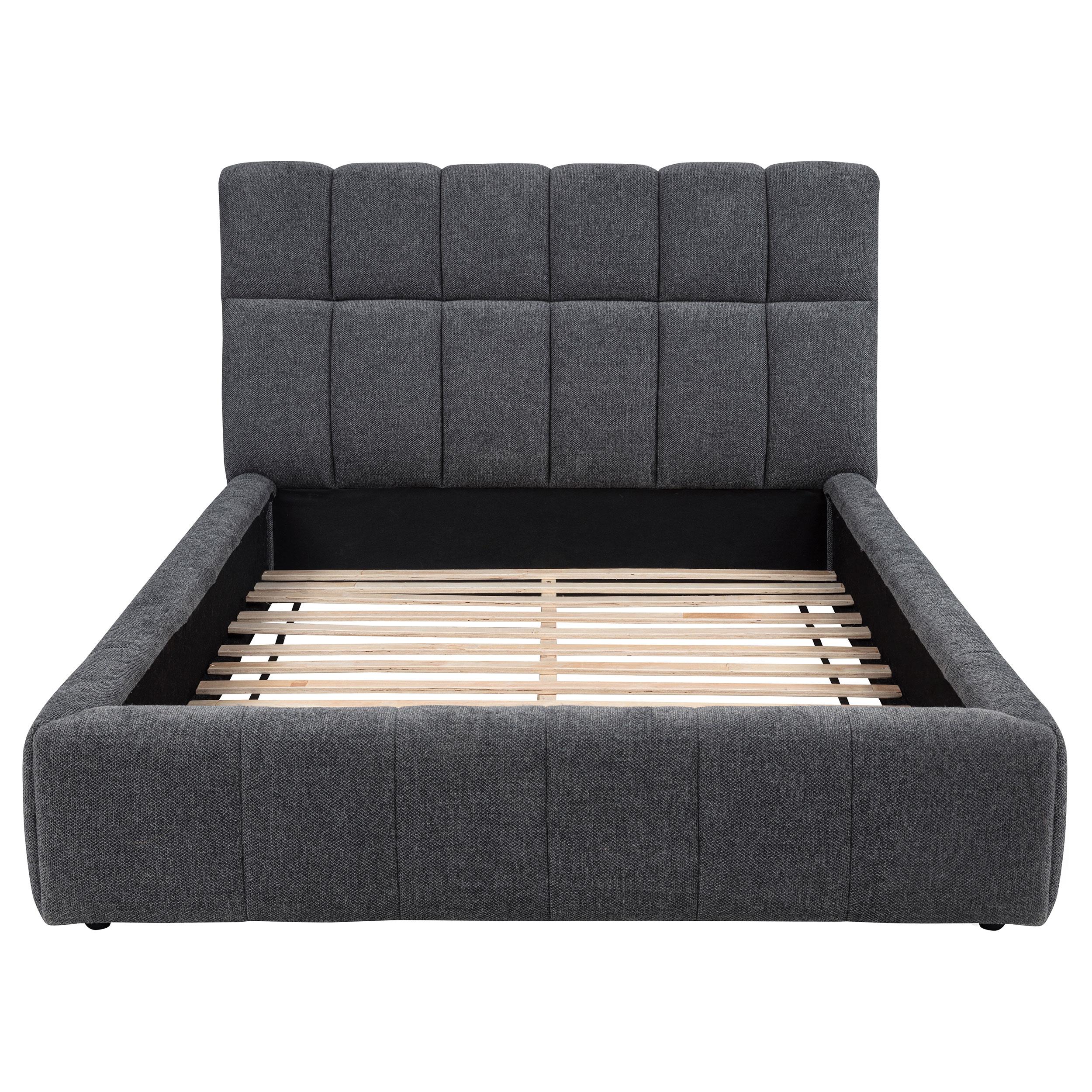Nollet Gray 48-inch Upholstered Eastern King Platform Bed - Image 4