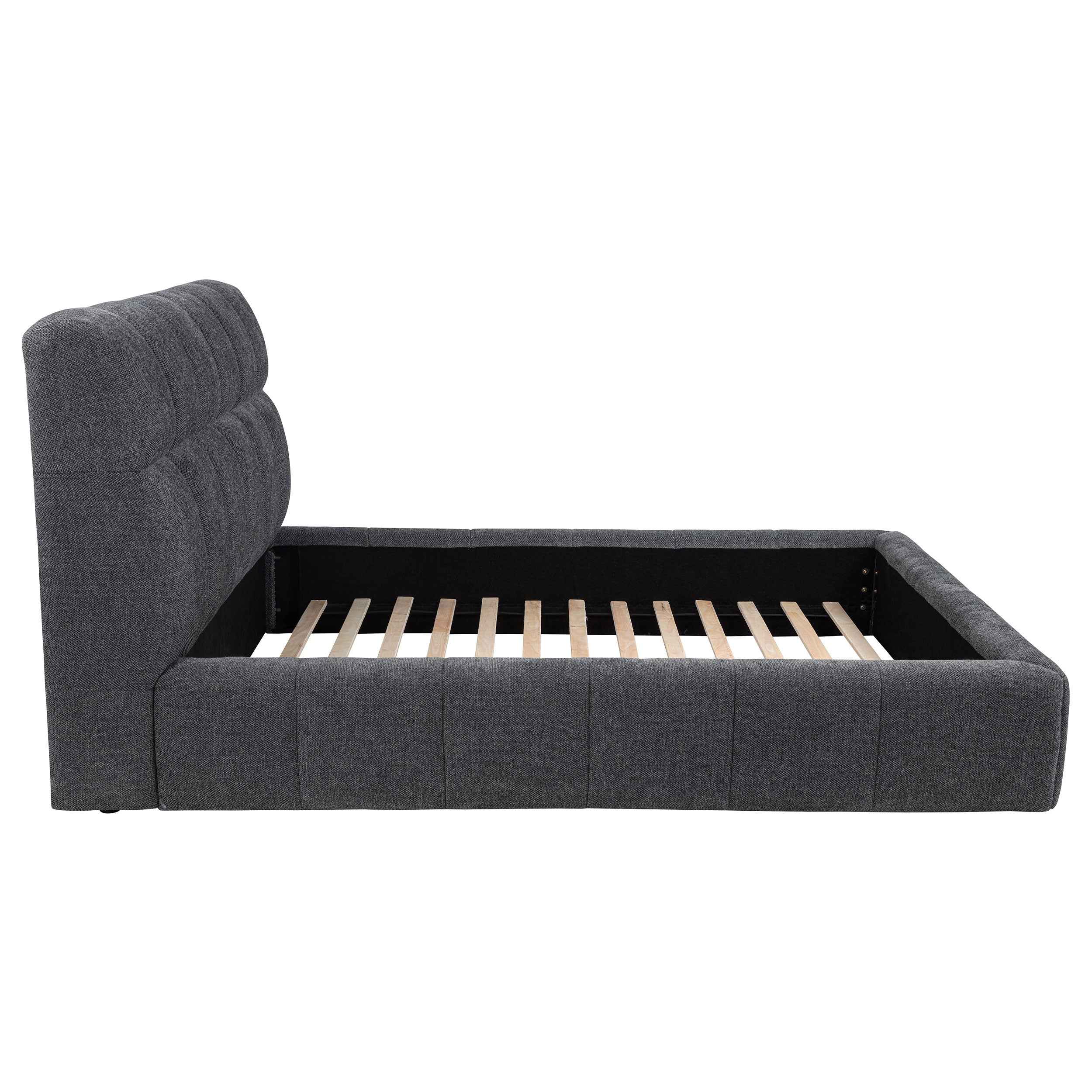 Nollet Grey 48-inch Upholstered Queen Panel Platform Bed - Image 6
