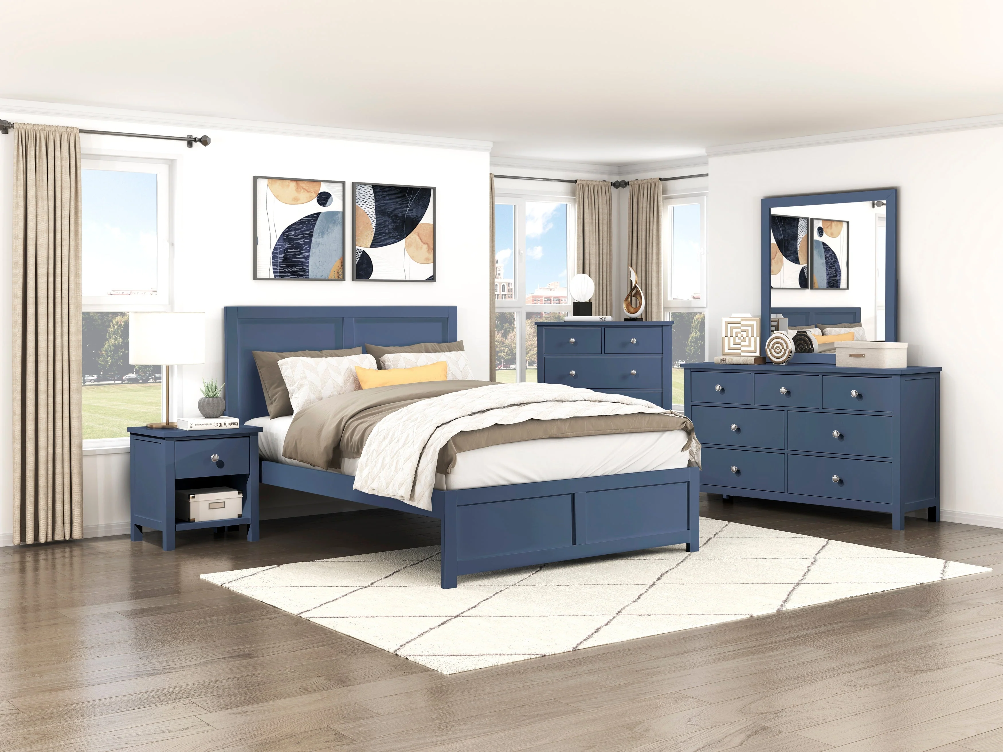 Nora Blue Full Platform Bed - Image 20