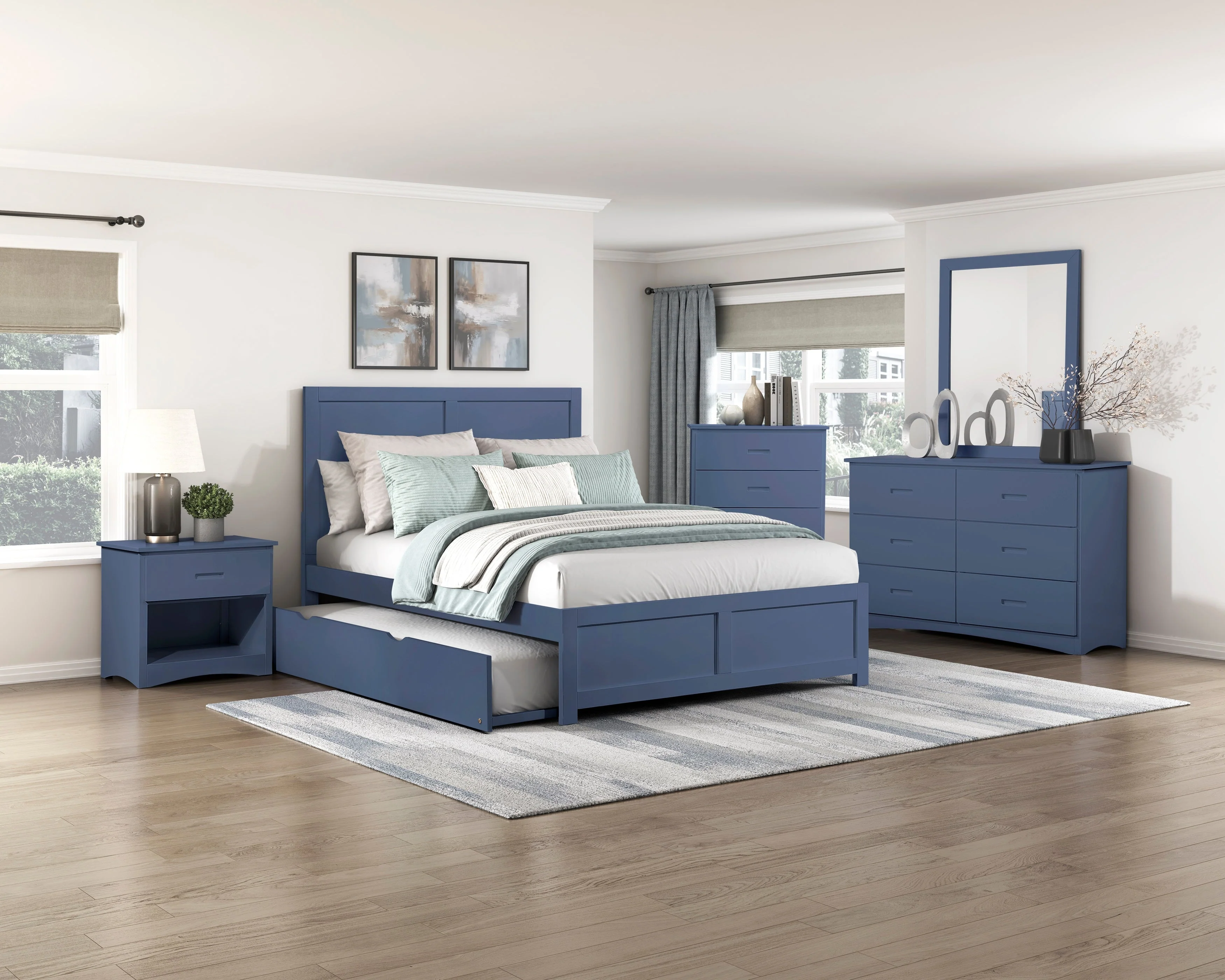 Nora Blue Full Platform Bed - Image 22