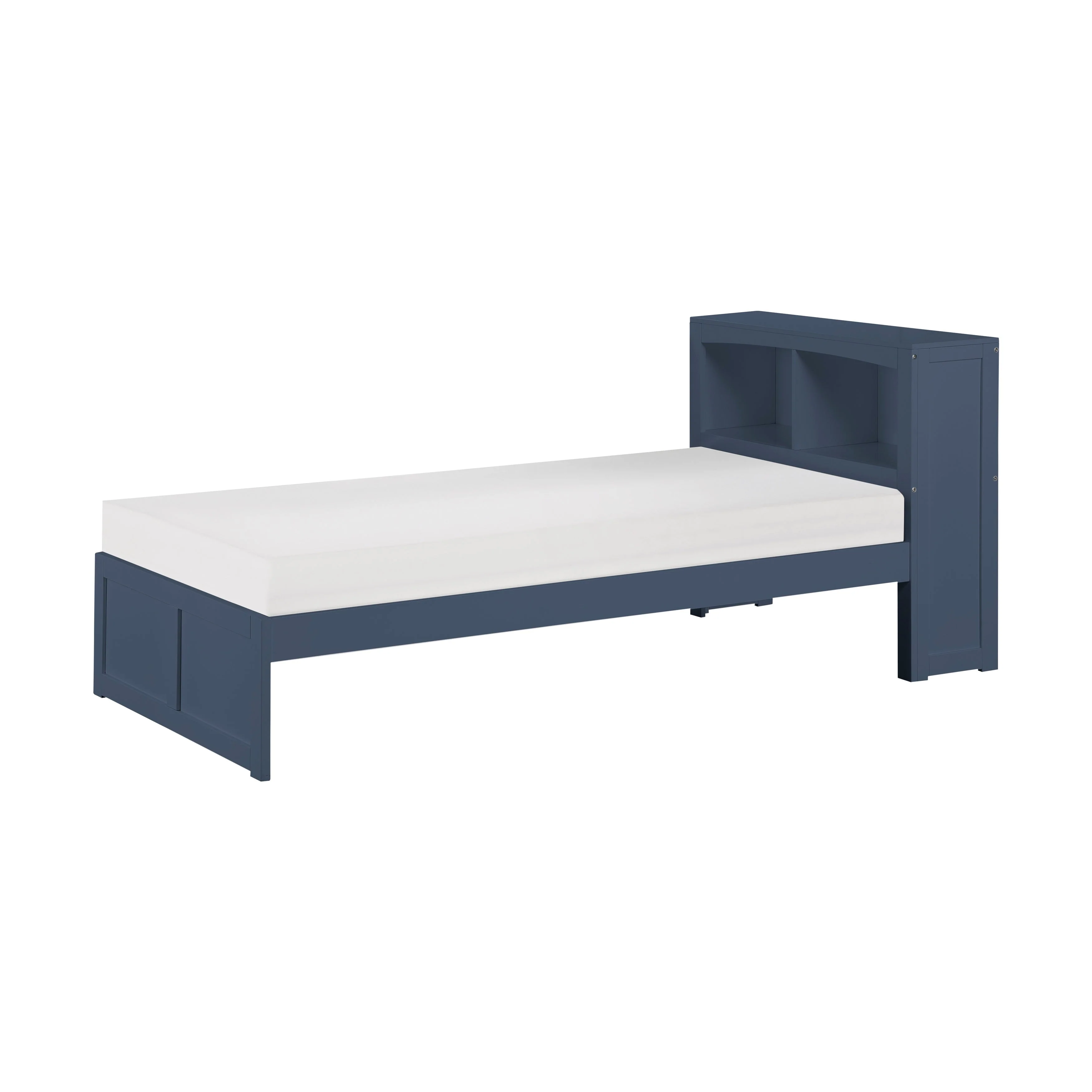 Nora Blue Twin Bookcase Platform Bed