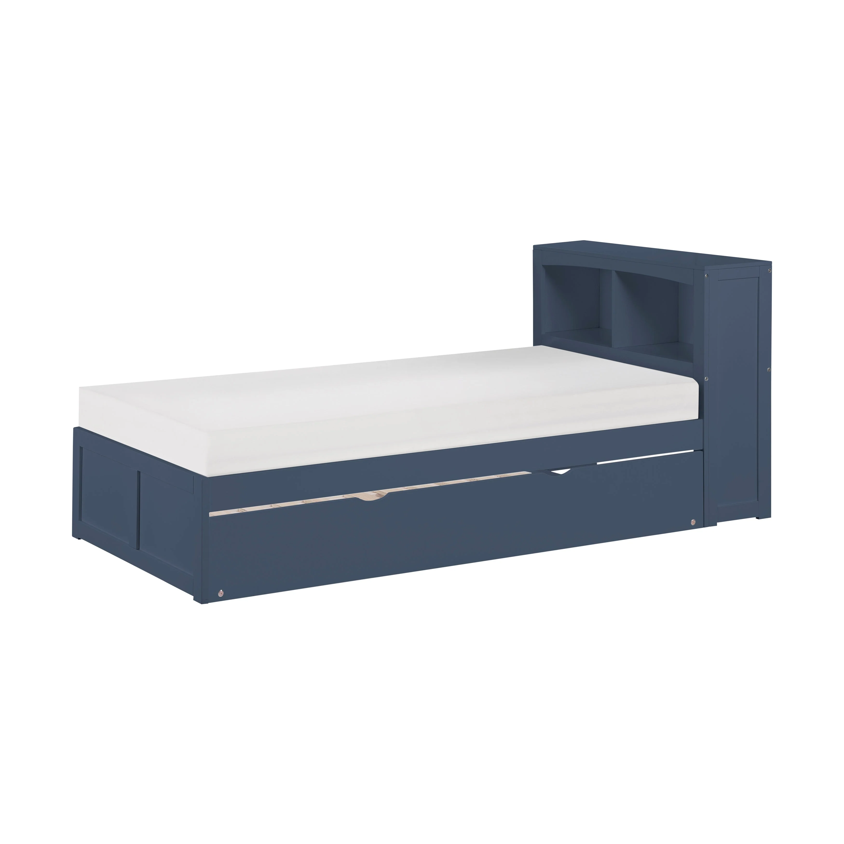 Nora Blue Twin Bookcase Platform Bed - Image 3