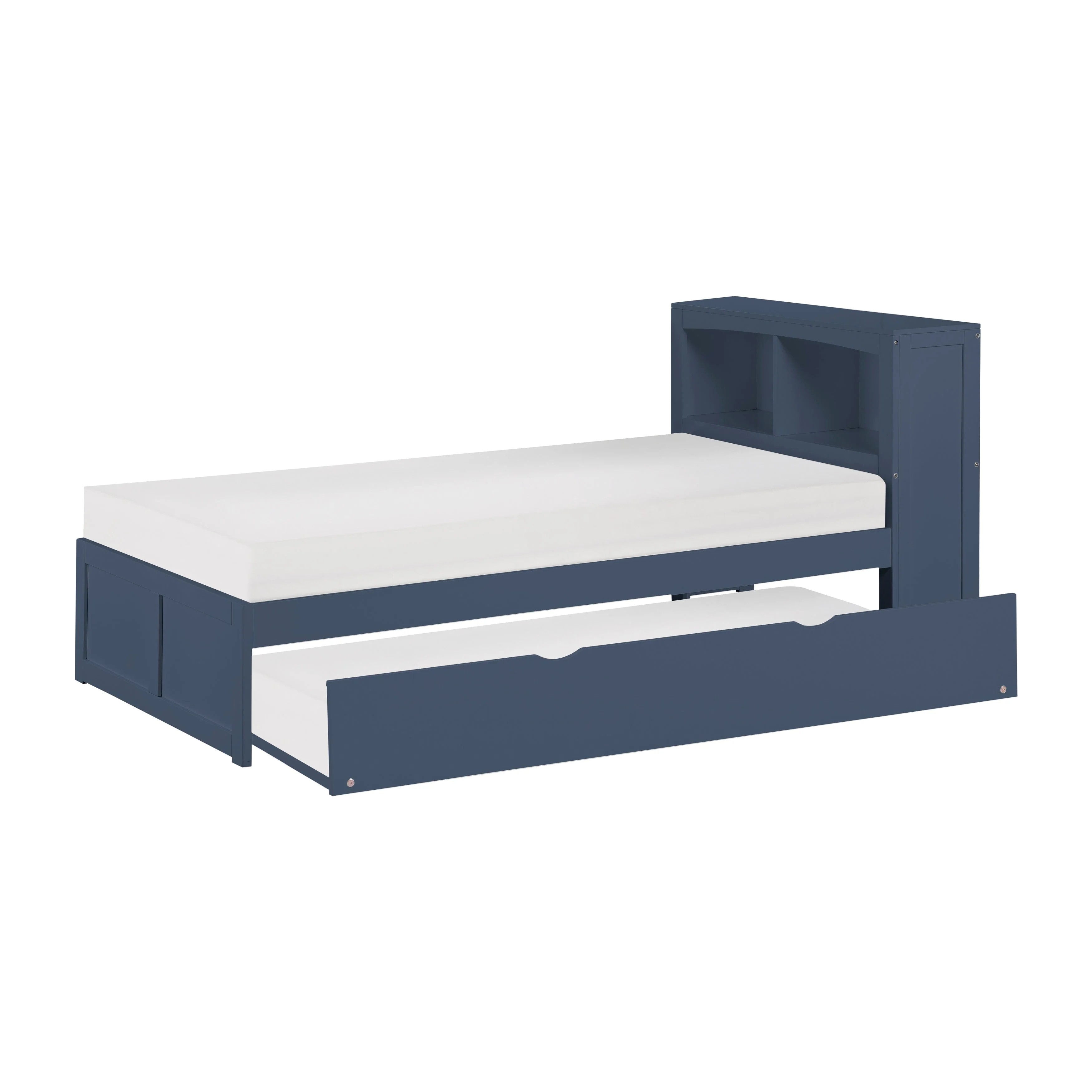 Nora Blue Twin Bookcase Platform Bed - Image 4