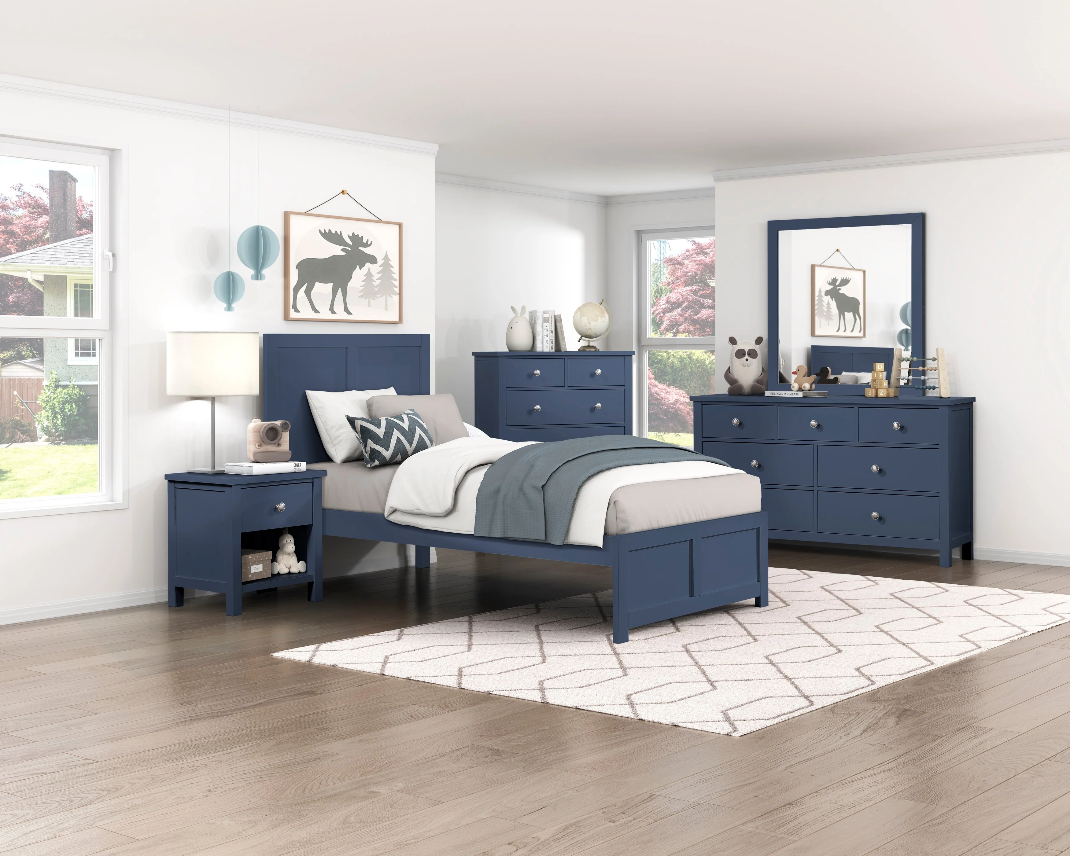 Nora Blue Twin Platform Bed - Image 18