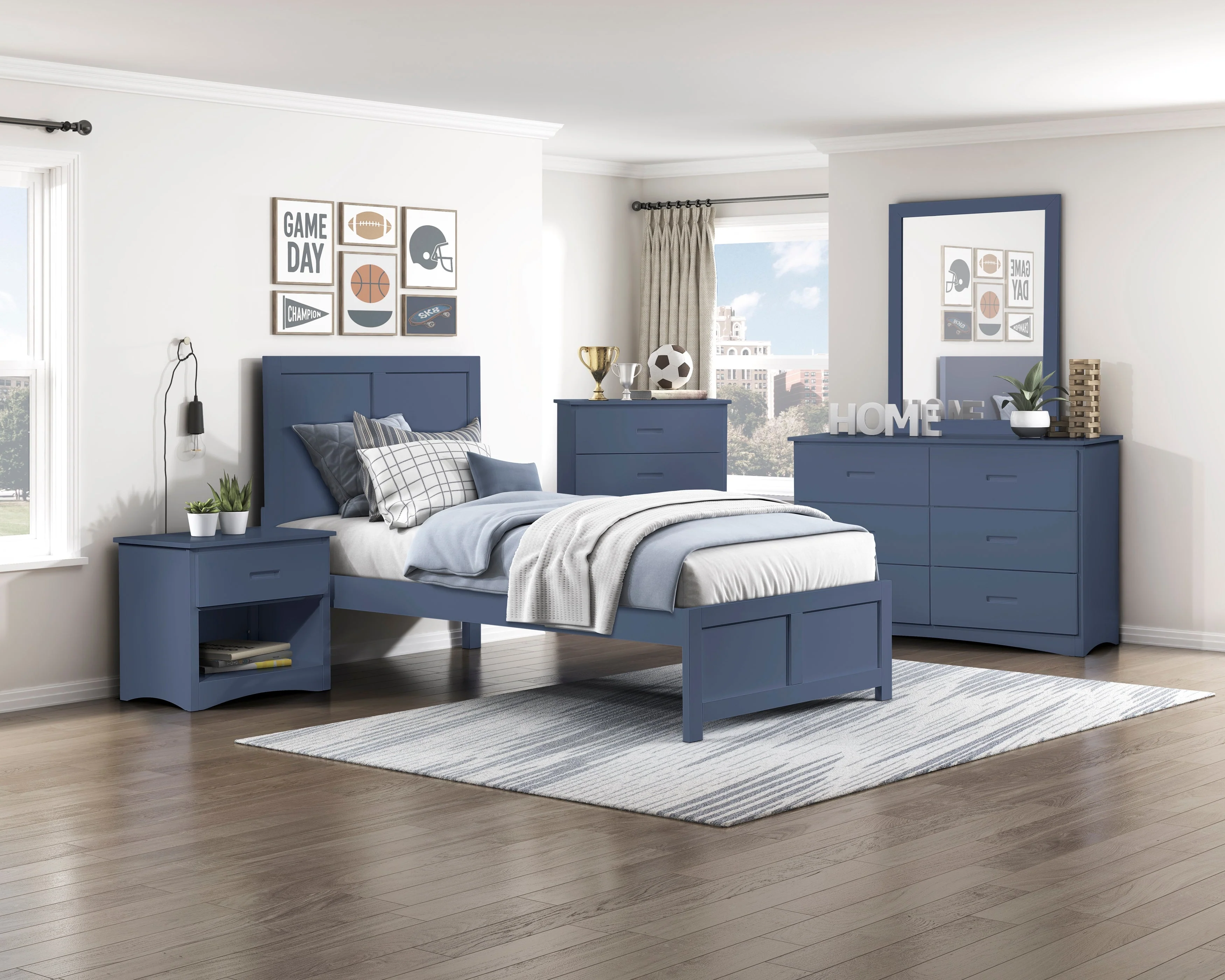Nora Blue Twin Platform Bed - Image 19