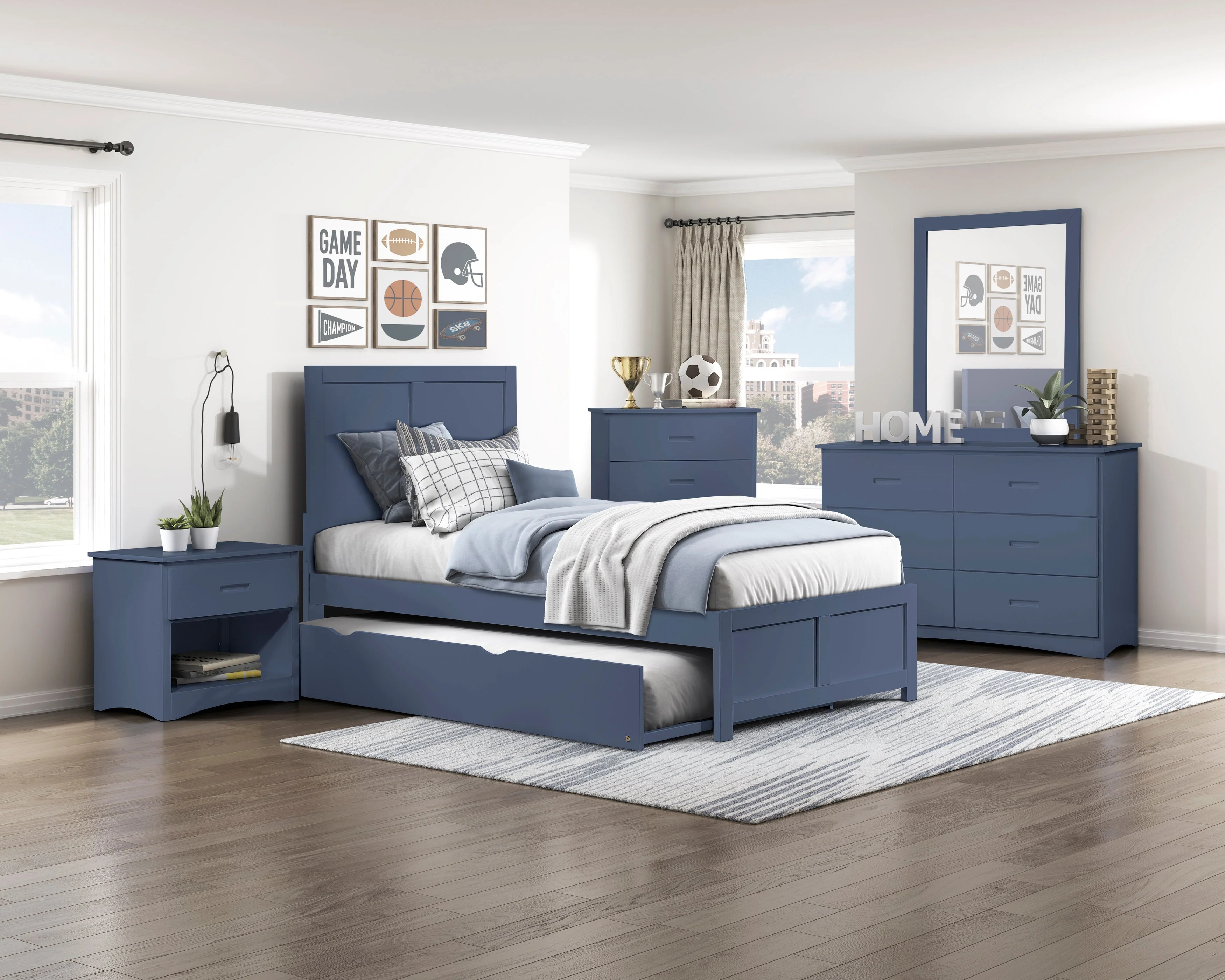 Nora Blue Twin Platform Bed - Image 21