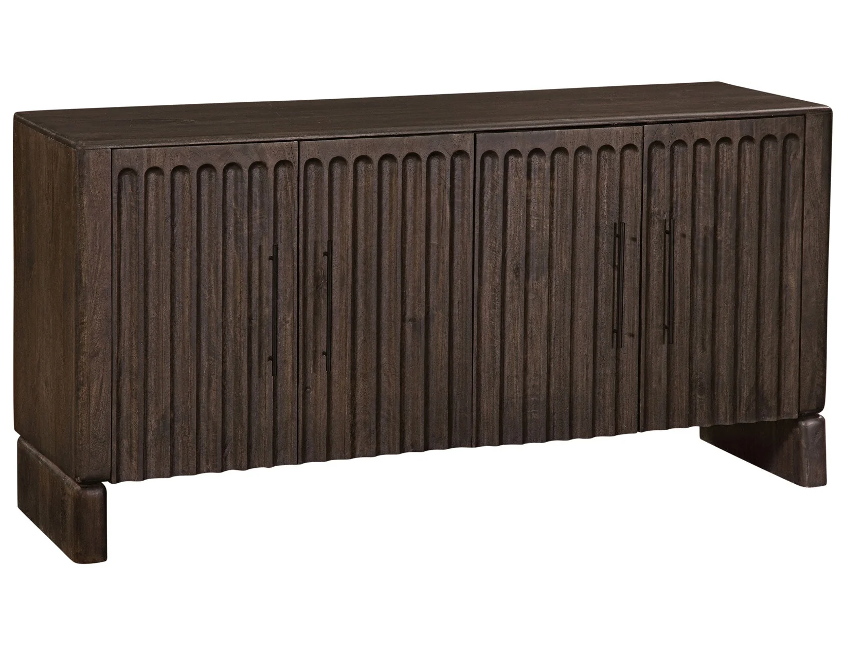 Norvell Dark Walnut 4-Door Sideboard - Image 3