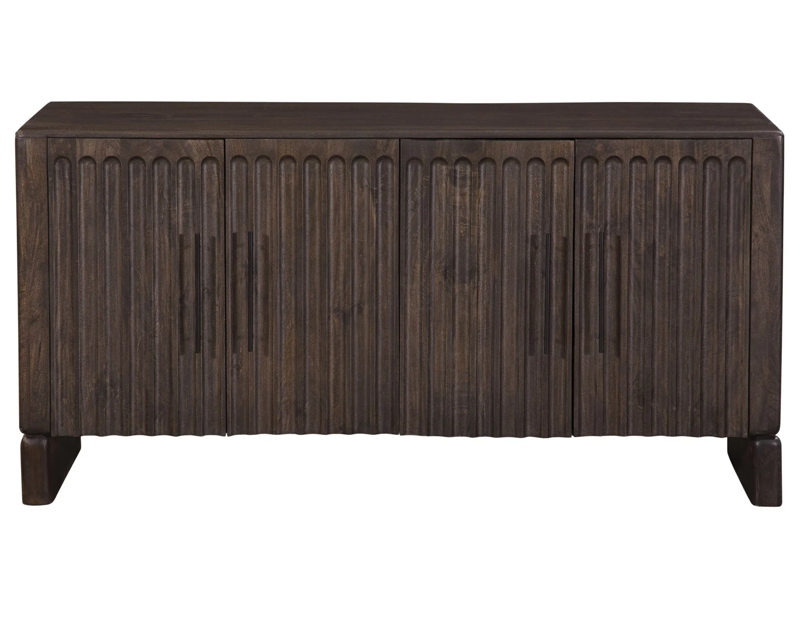 Norvell Dark Walnut 4-Door Sideboard - Image 6