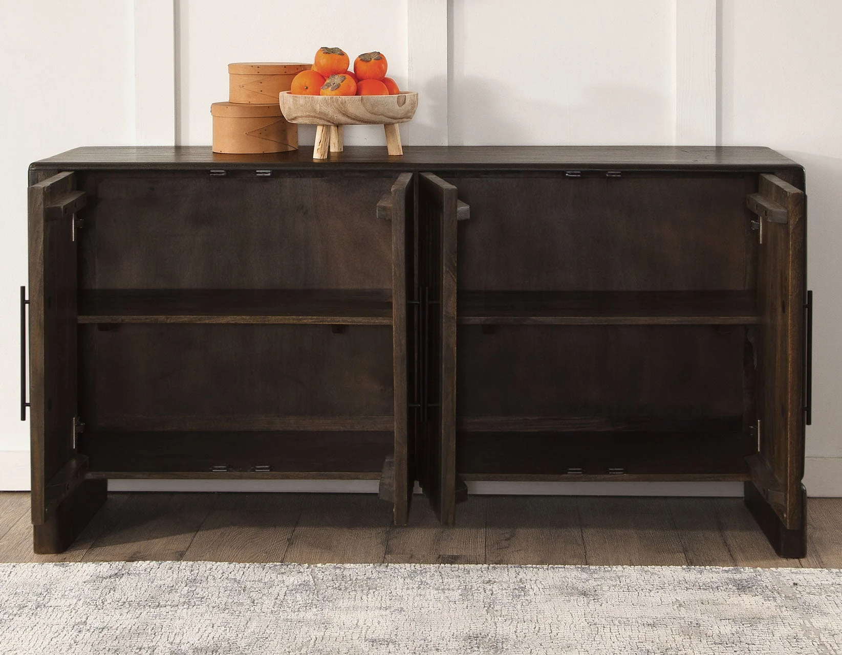 Norvell Dark Walnut 4-Door Sideboard - Image 7