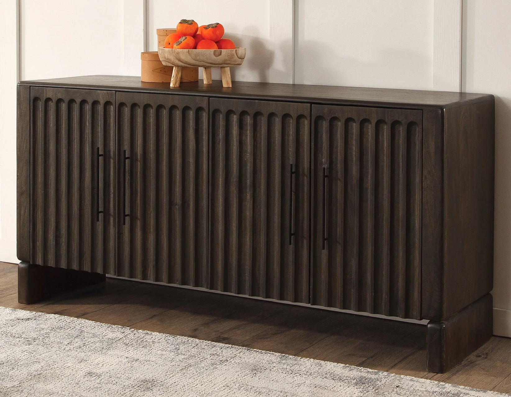 Norvell Dark Walnut 4-Door Sideboard - Image 8