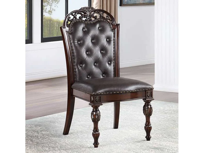 Nouvelle Brown Cherry Side Chair Set of 2