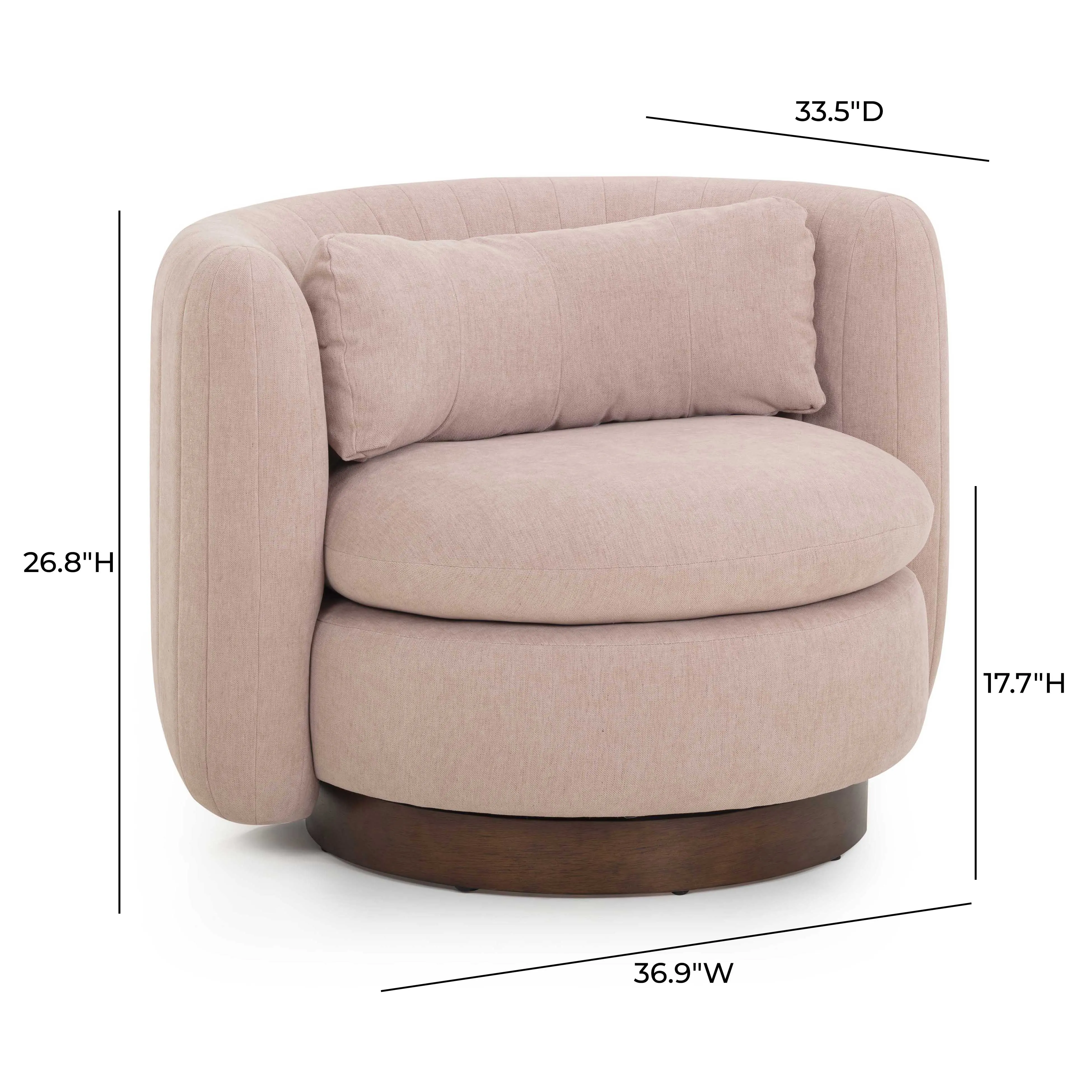 Nura Chenille Swivel Accent Chair - Image 14