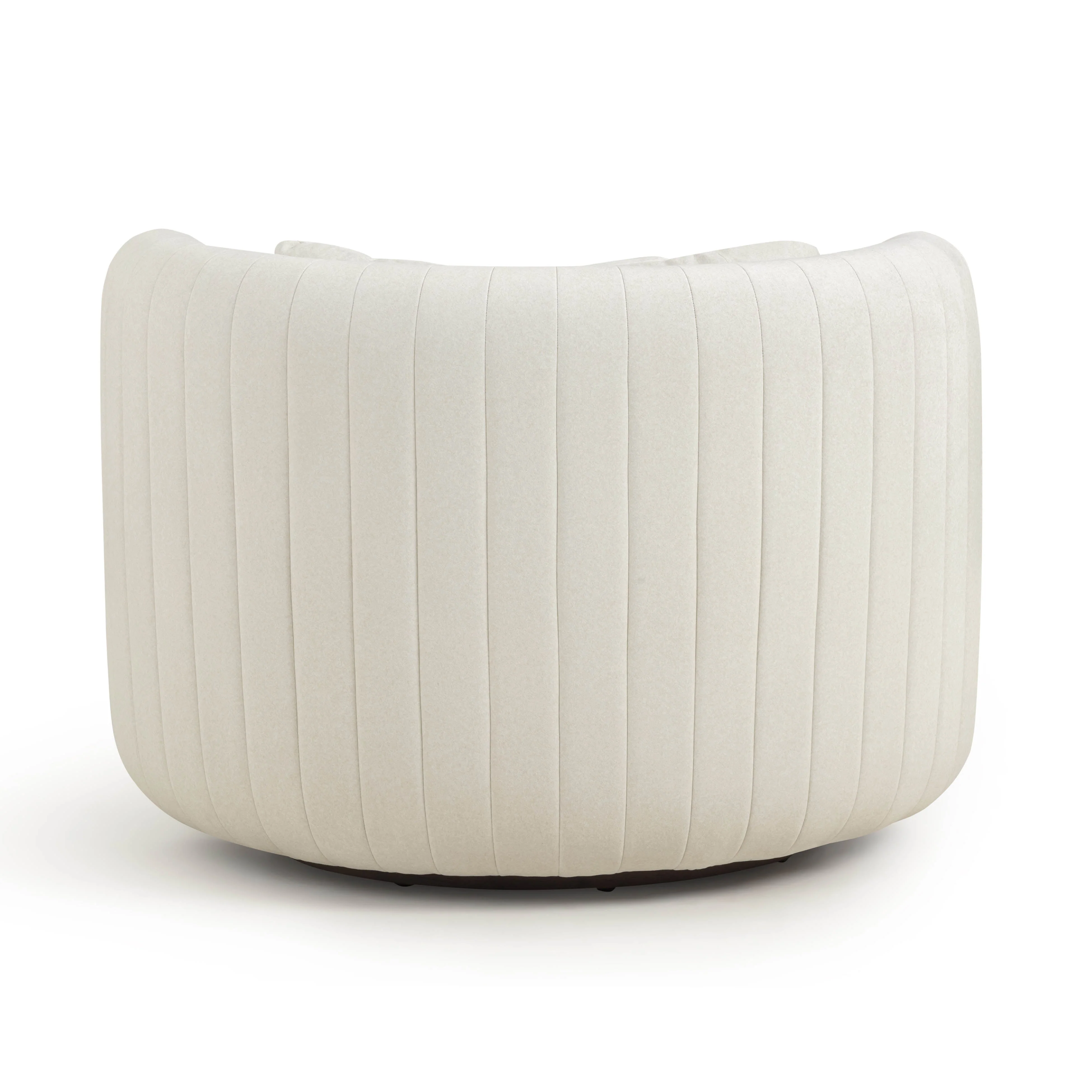 Nura Cream Vegan Mohair Swivel Accent Chair - Image 5