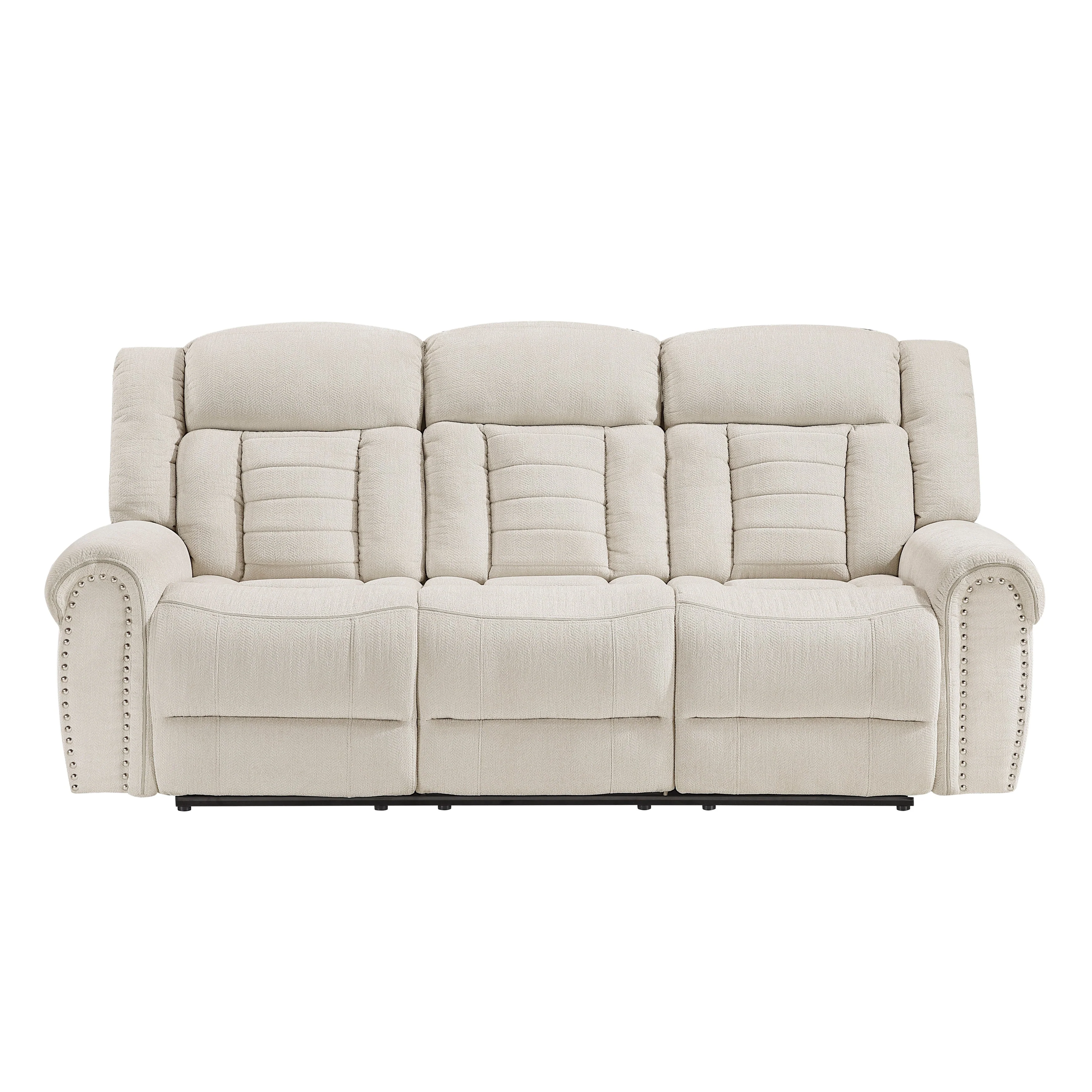 Nutmeg Beige Double Reclining Living Room Set - Image 3