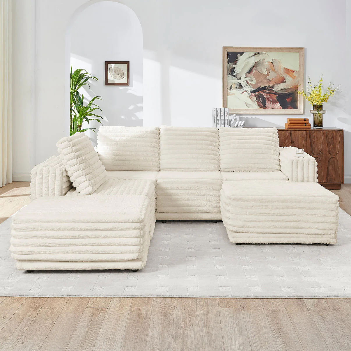 Nuve Cream 6-Piece Sectional [Special Price] - Image 10
