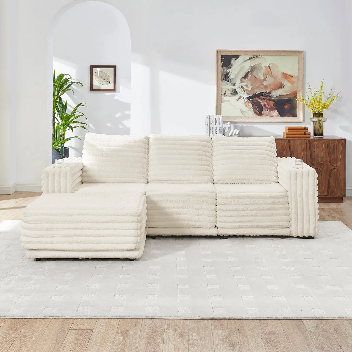 Nuve Cream 6-Piece Sectional [Special Price] - Image 11