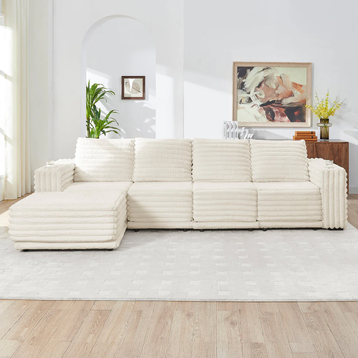 Nuve Cream 6-Piece Sectional [Special Price] - Image 12