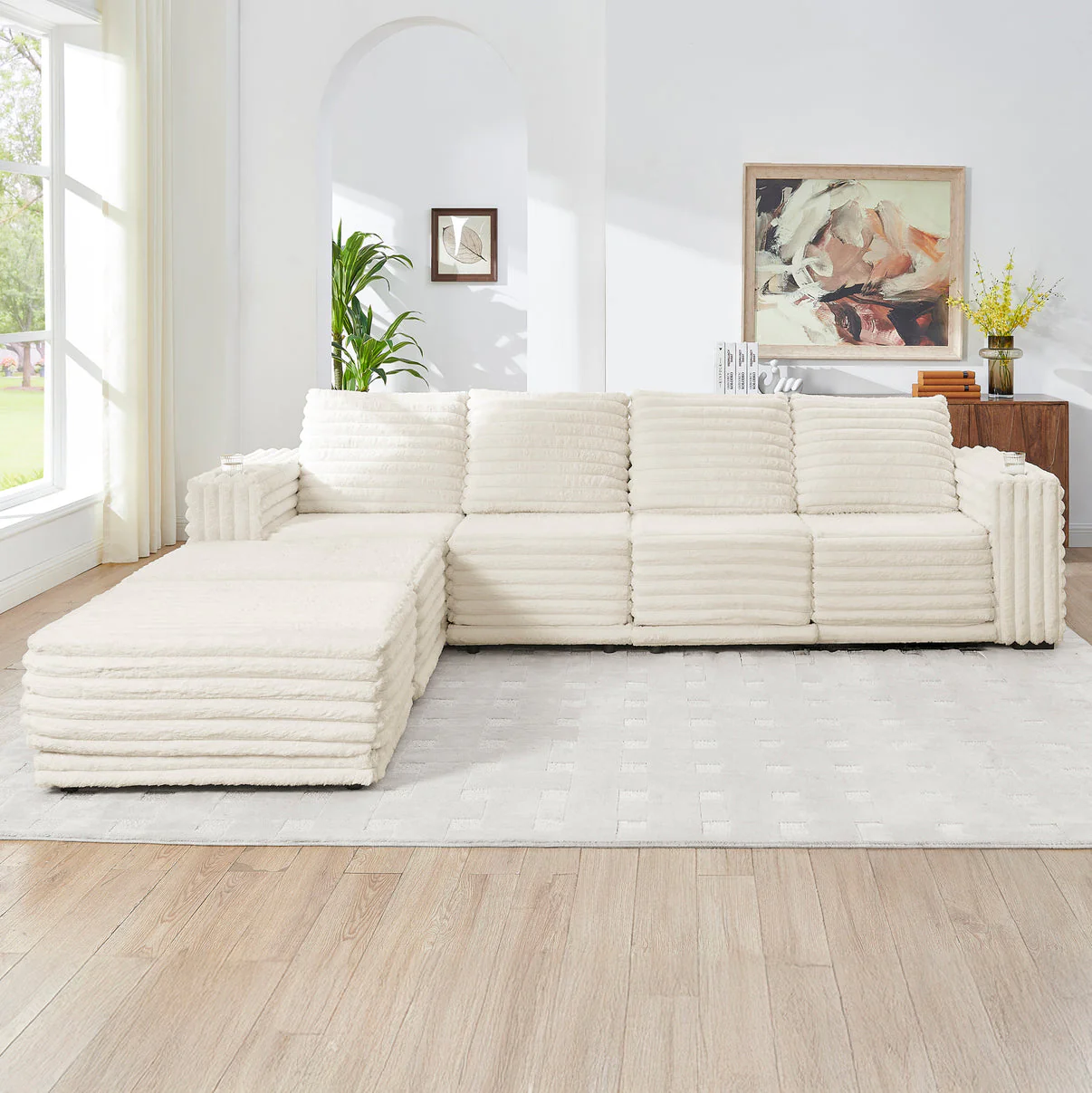 Nuve Cream 6-Piece Sectional [Special Price] - Image 13