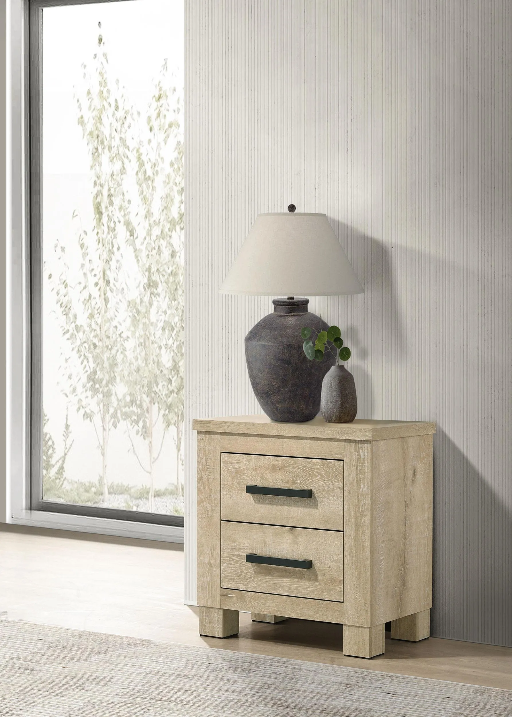 Oakglen Weathered Oak 2-Drawer Nightstand